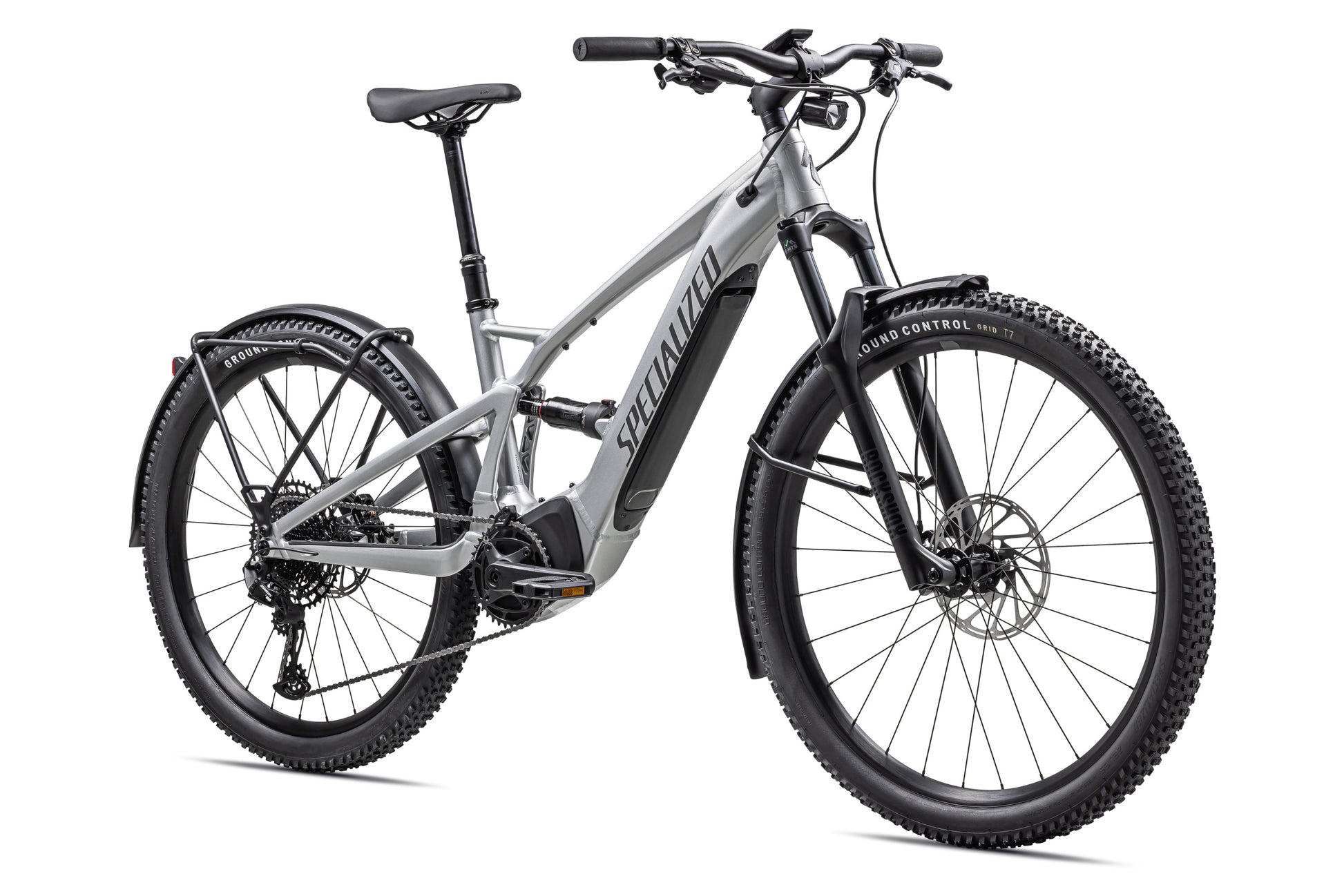 Specialized Tero X 4.0 Silver dust / smoke Full Bike & underside of battery on Fly Rides USA