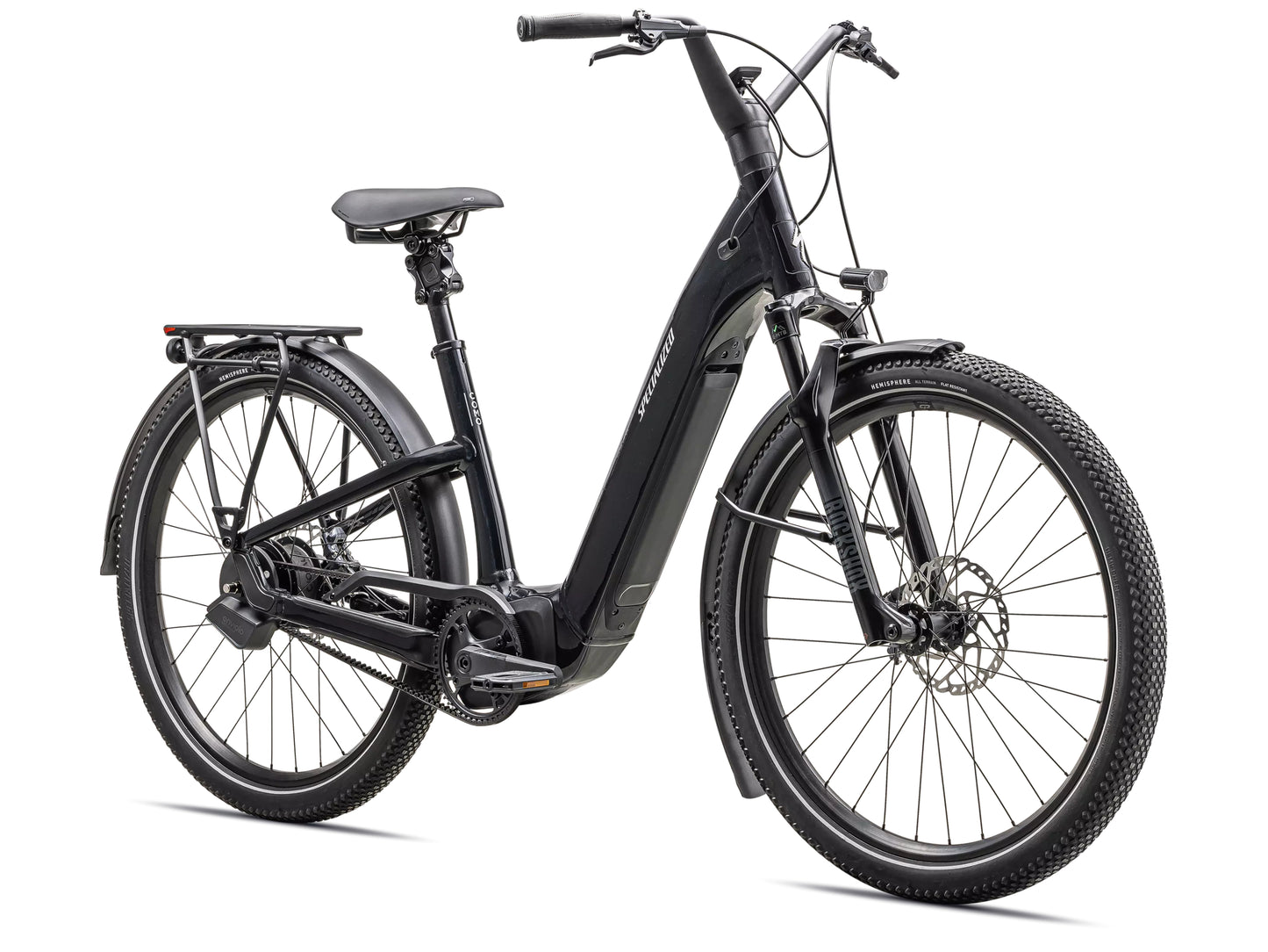 Specialized Turbo Como 5.0 IGH Road / commuter Leisure Electric bike Gloass cast black / satin silver reflective Forward facing view