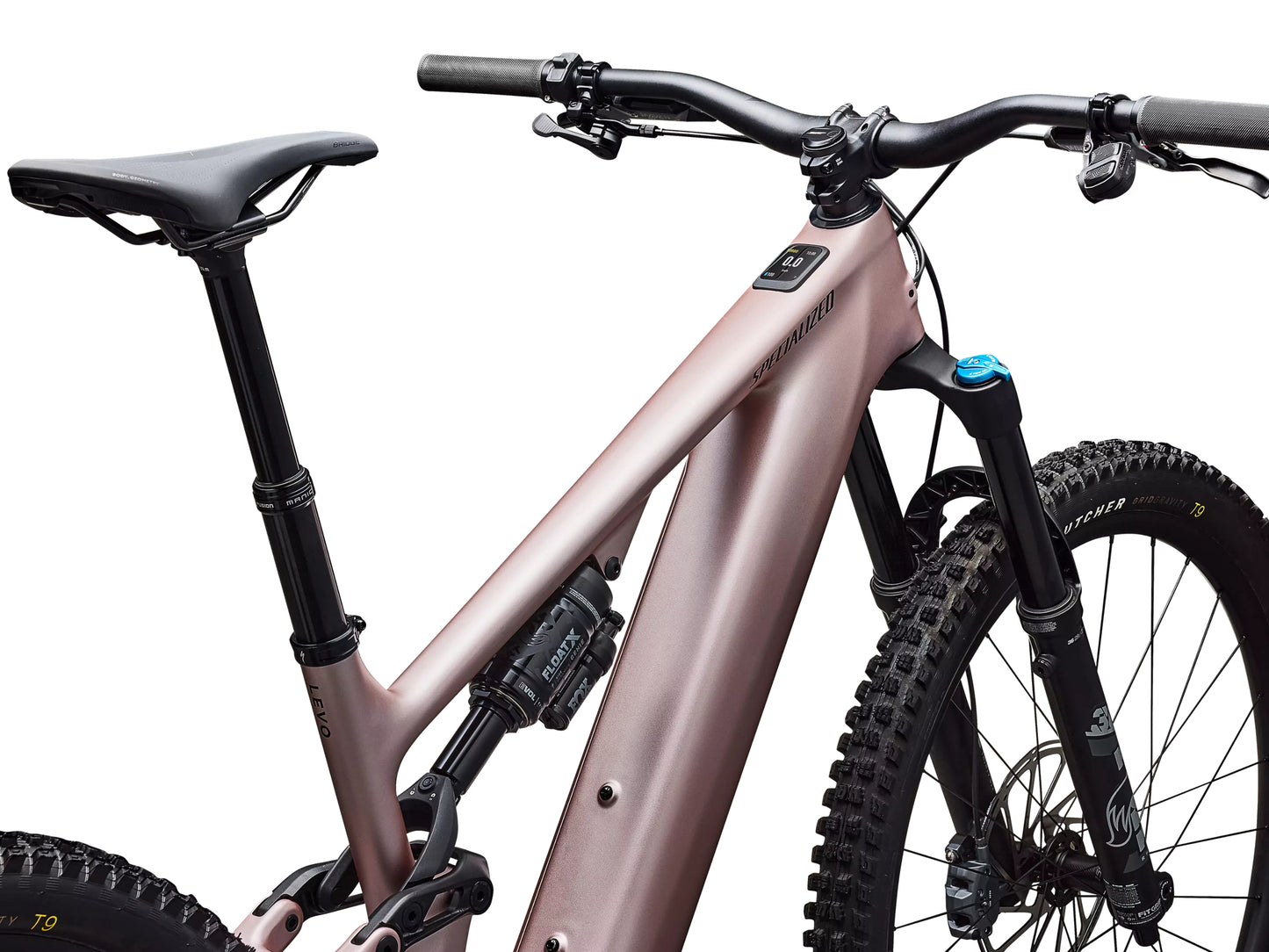 Specialized Turbo Levo Comp Full Suspension eMTB Satin champagne / metallic obsidian Cockpit closeup