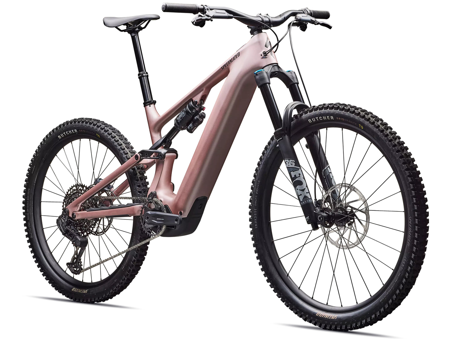 Specialized Turbo Levo Comp Full Suspension eMTB Satin champagne / metallic obsidian Rear facing view