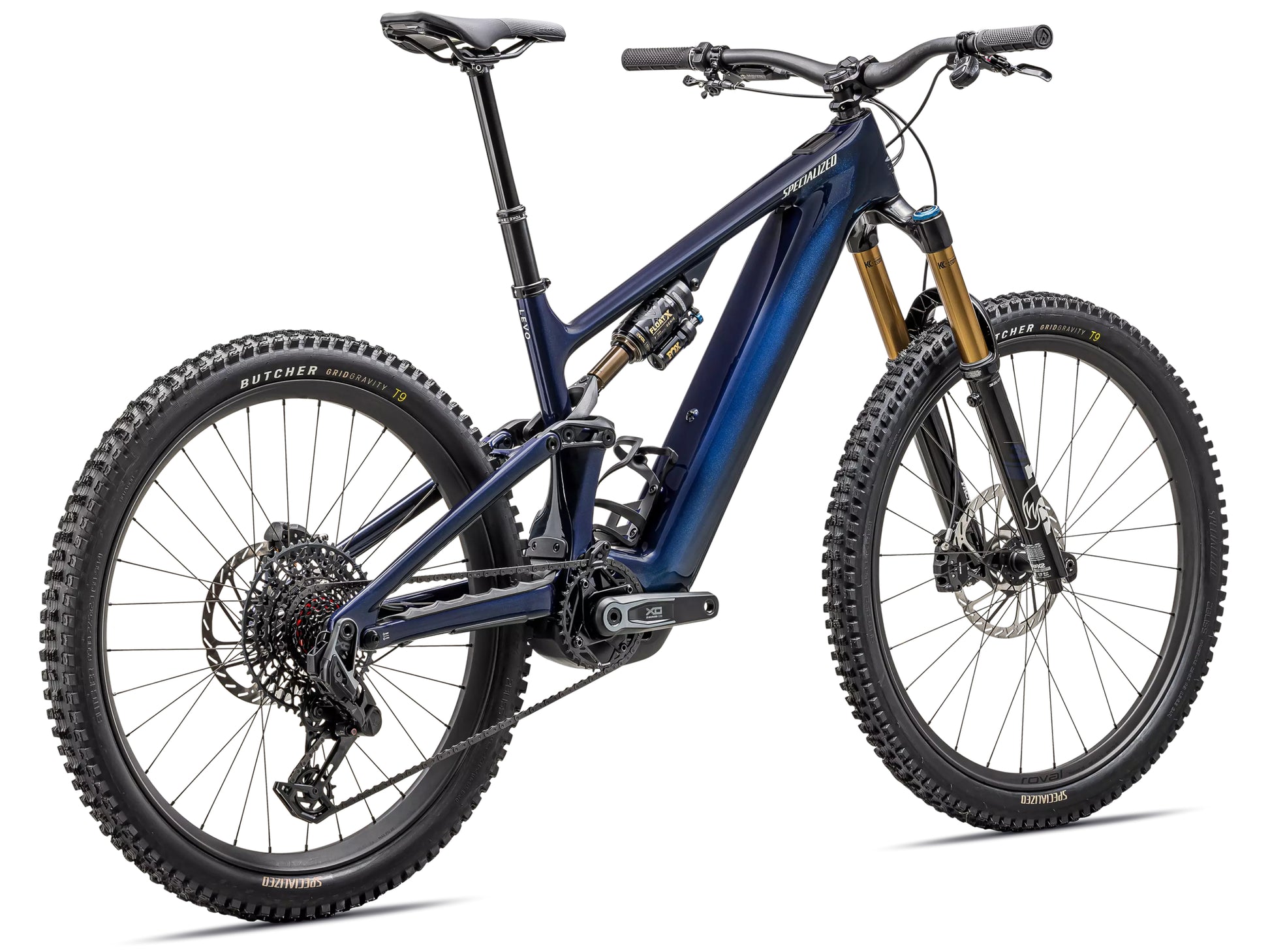 Specialized Turbo Levo Pro Carbon Full Suspension eMTB Gloss blue onyx / dark navy / birch Rear facing view