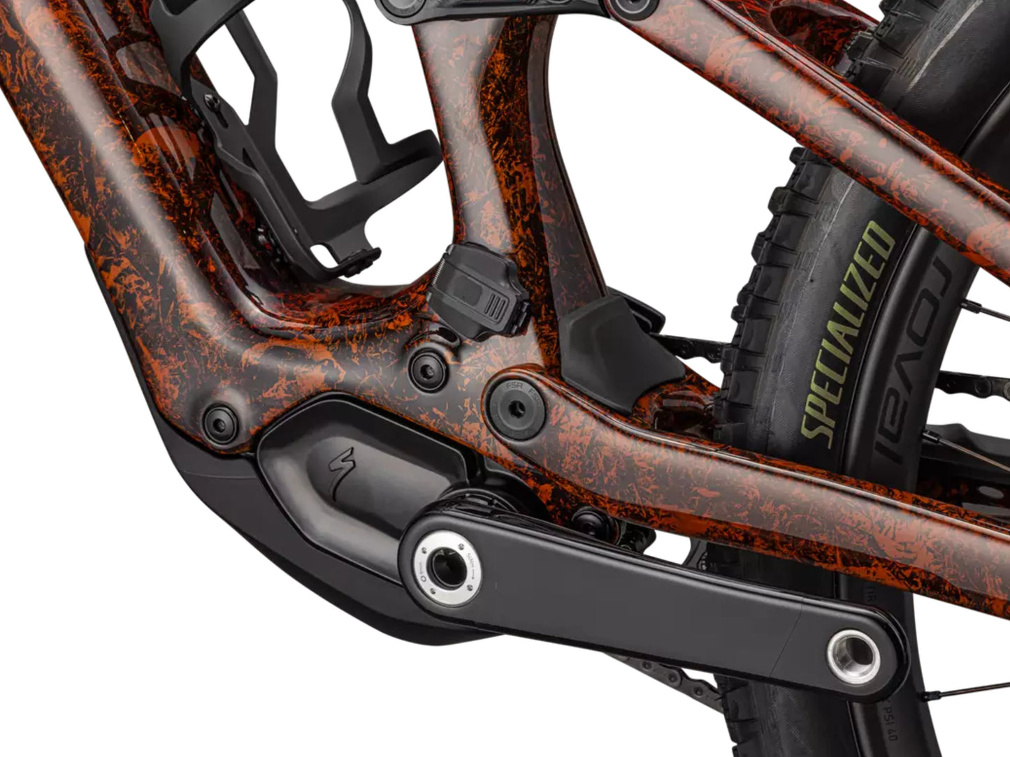 Specialized Turbo Levo SL 2 Pro Full suspension eMTB Orange tint / cool grey impasto / copper Motor closeup