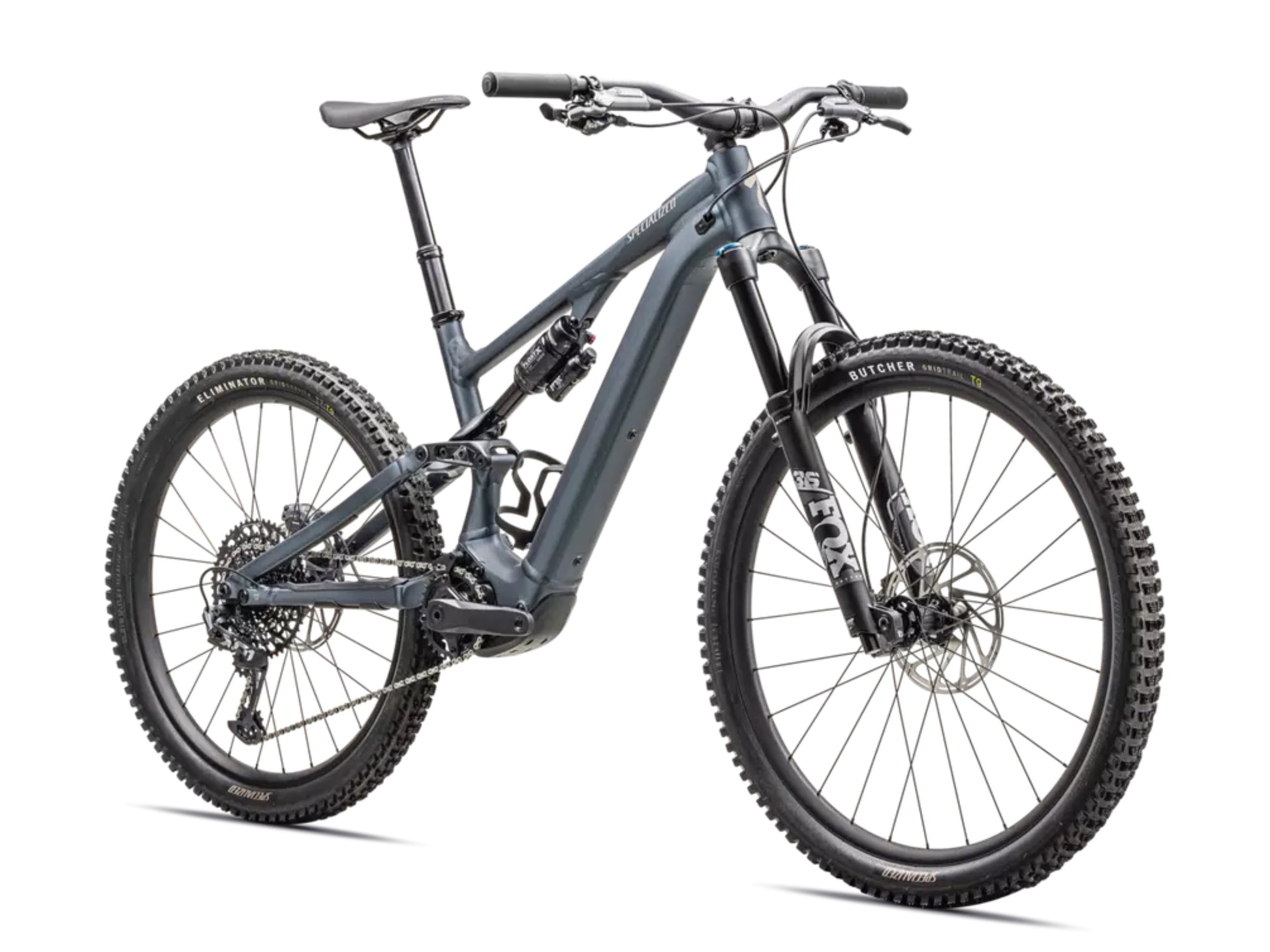 Specialized Turbo Levo SL Comp Alloy Full Suspension eMTB Lightweight Cast blue metallic / dark navy / white mountains Forward facing view