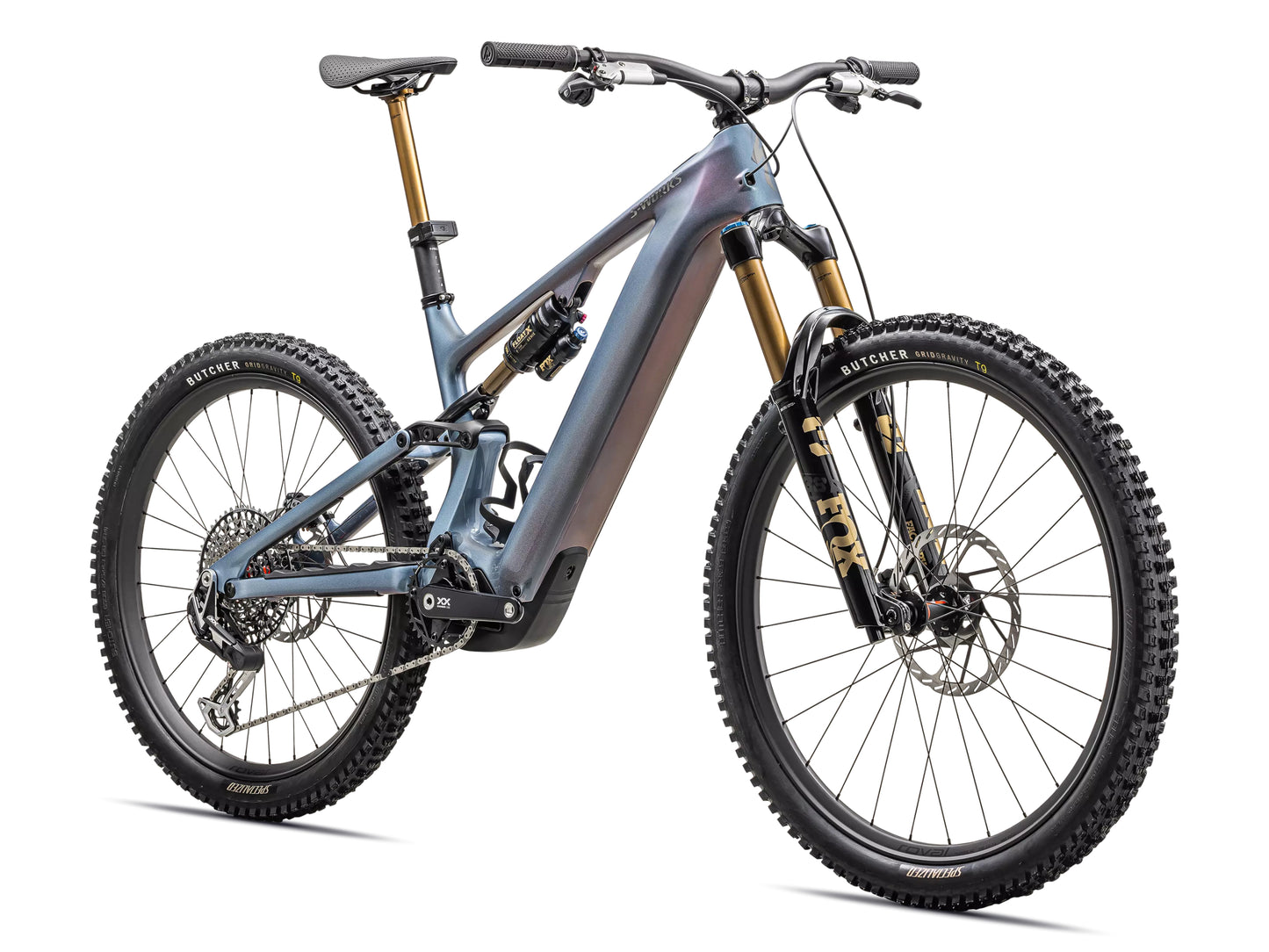 Specialized Turbo Levo S-Works Full suspension eMTB Gloss glacial metallic / red pearl / black pearl Forward facing view
