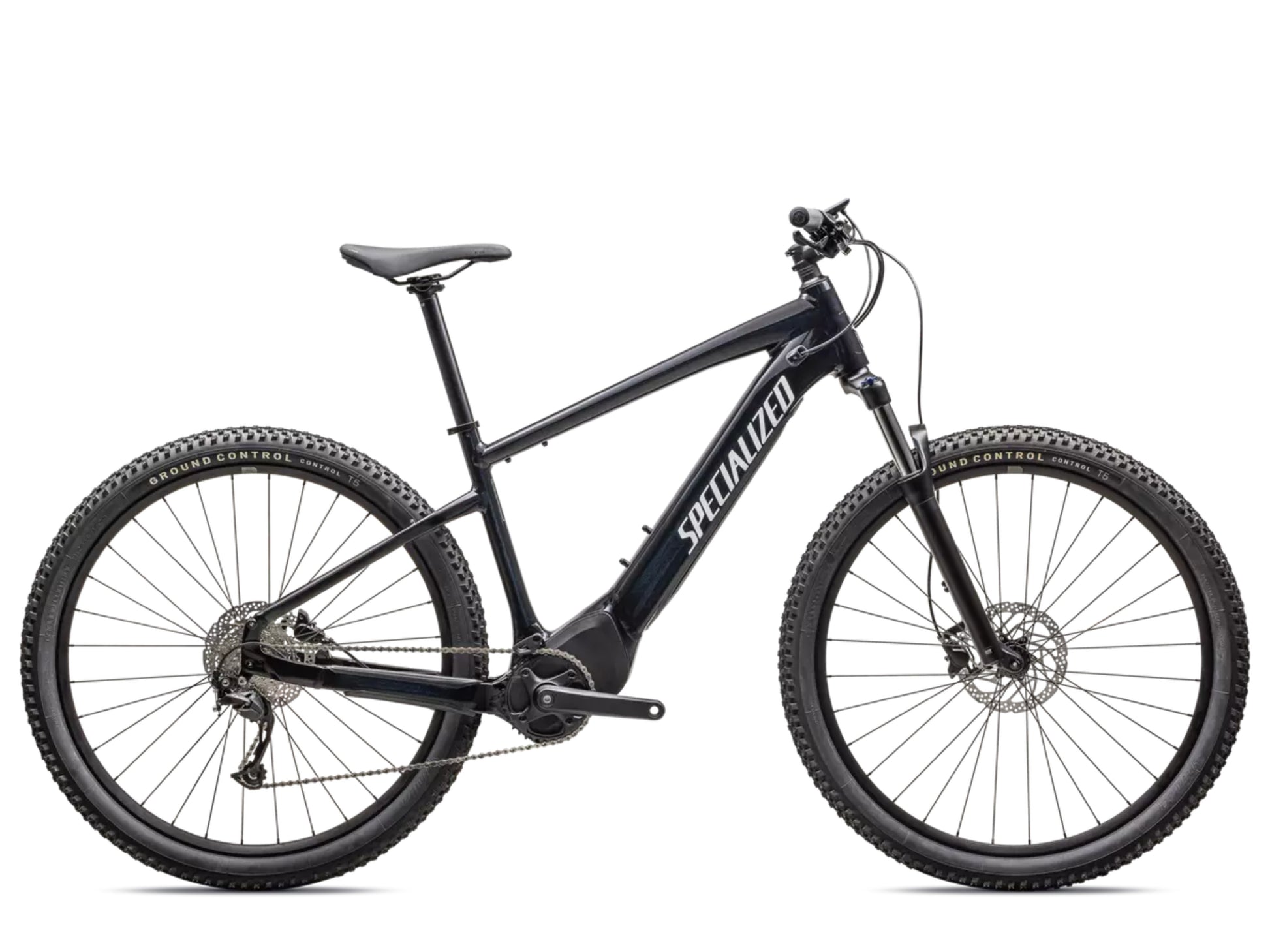 Specialized Trubo Tero 3.0 Gloss metallic dark navy / silver dust reflective Hardtail eMTB Side profile Fly Rides USA