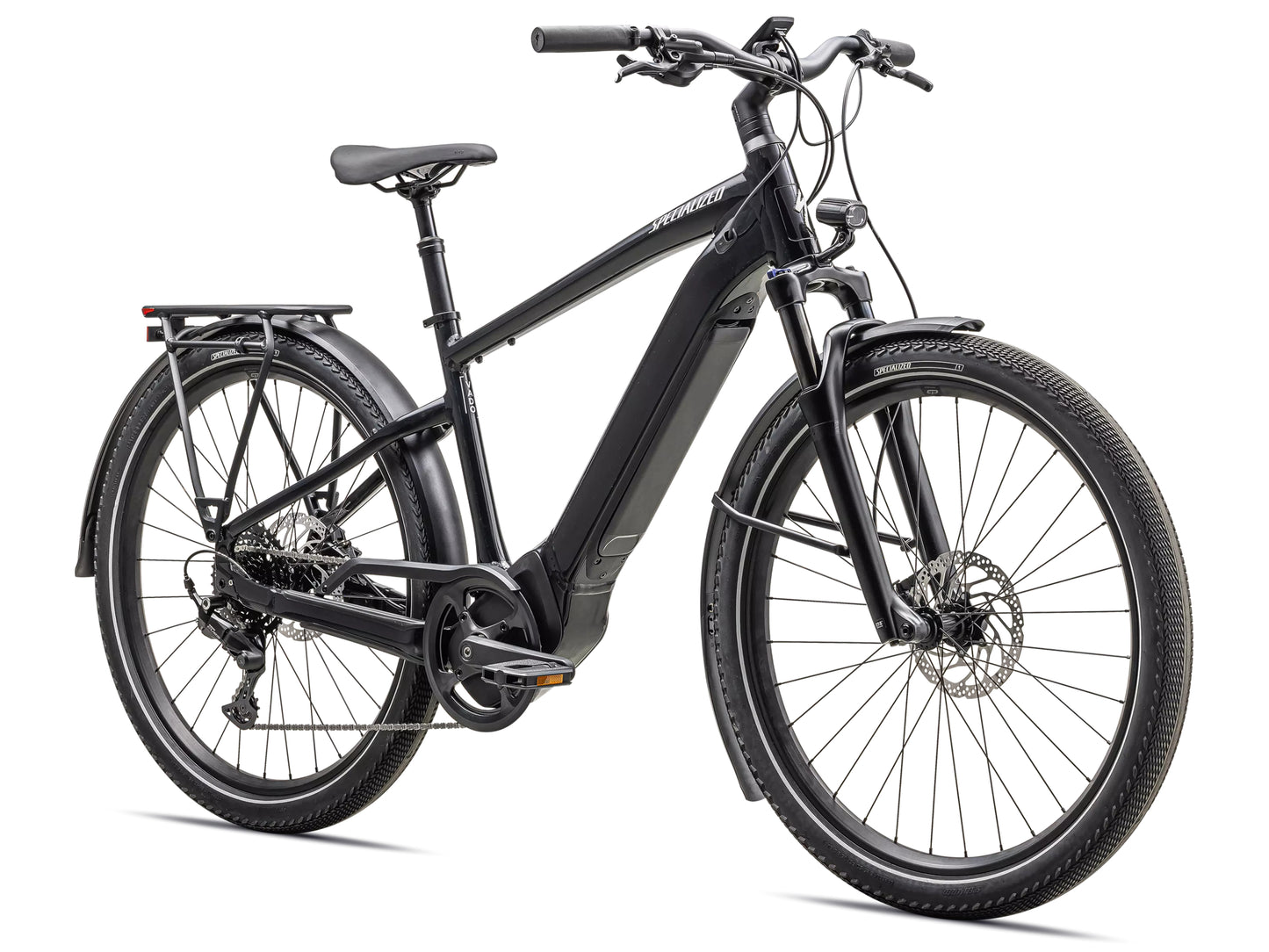 Specialized Turbo Vado 4.0 Road / commuter Gloass castblack / Silver reflective Forward facing view