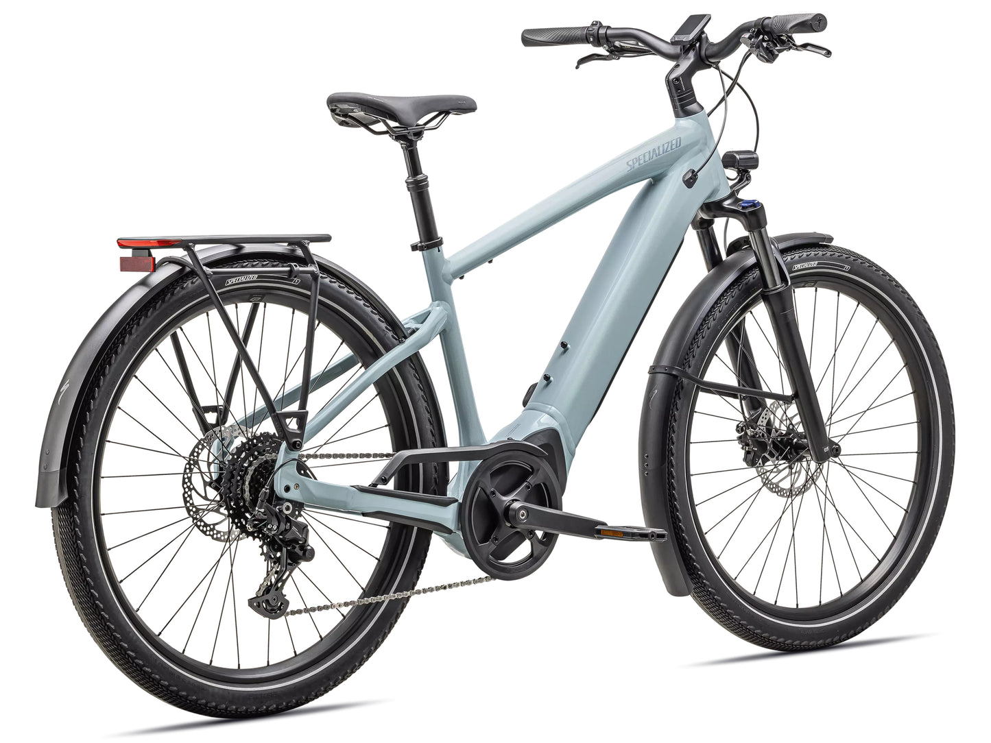 Specialized Turbo Vado 4.0 Road / commuter Seafoam lapis pearl / glacial metallic Rear facing view
