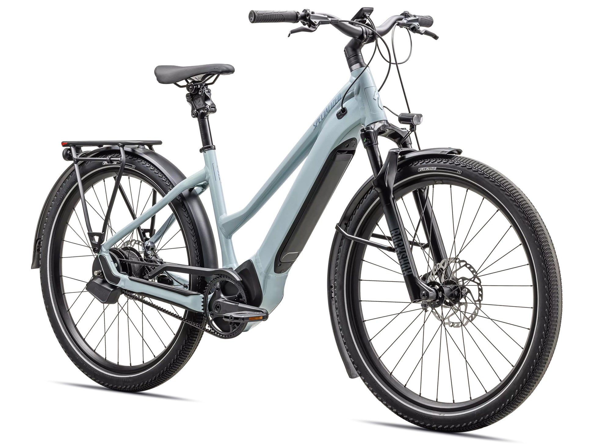 Specialized Turbo Vado 5.0 IGH Step Through Road / commuter Seafoam lapis pearl / glacial metallic Forward facing view