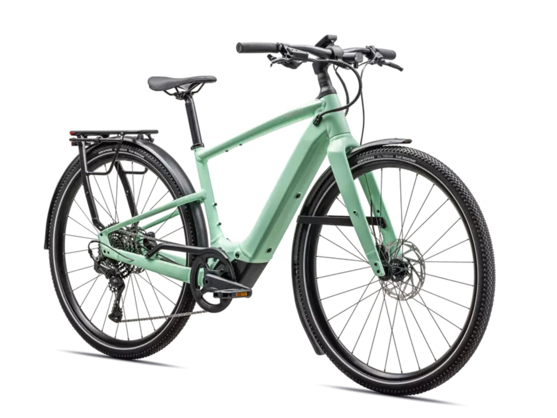 Specialized Turbo Vado SL 2 5.0  Lightweight Road / commuter electric bike Gloss oasis / dune white frost Forward facing view