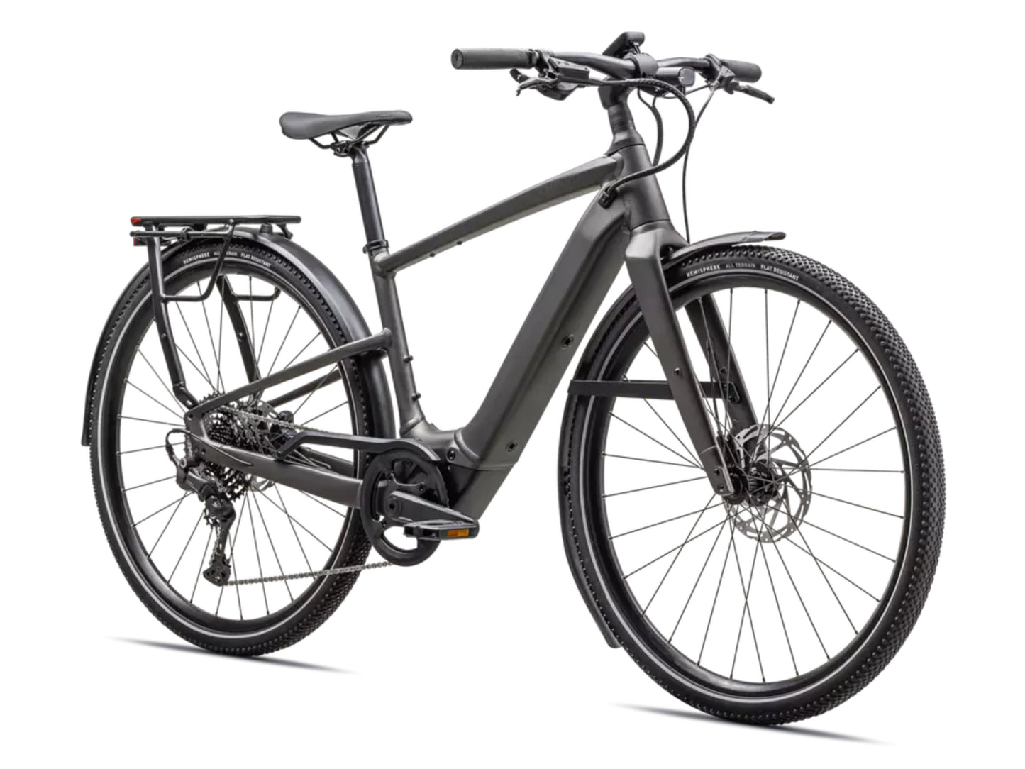 Specialized Turbo Vado SL 2 5.0  Lightweight Road / commuter electric bike Satin gunmetal / smoke frost Forward facing view