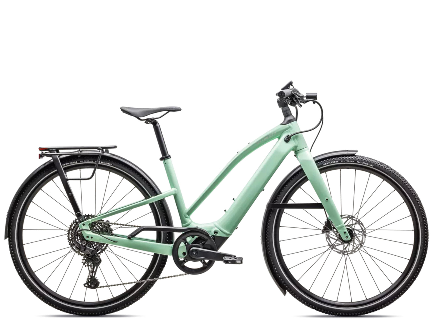 Specialized Turbo Vado SL 2 5.0 Step-Through Lightweight Road / commuter electric bike Gloss oasis / dune white frost Side profile