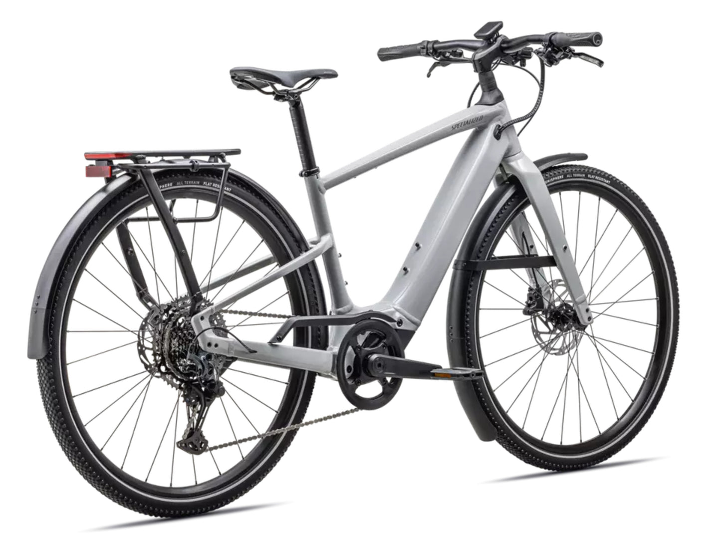 Specialized Turbo Vado SL 2 5.0 Lightweight Road / commuter electric bike Dove grey Rear facing view