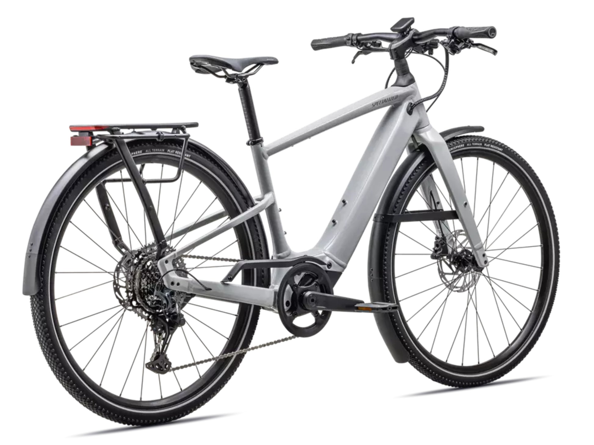 Specialized Turbo Vado SL 2 5.0  Lightweight Road / commuter electric bike Dove grey Rear facing view