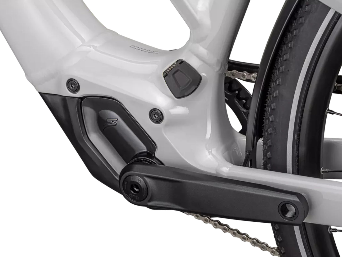 Specialized Turbo Vado SL 2 5.0 Lightweight Road / commuter electric bike Dove grey Motor and crank closeup