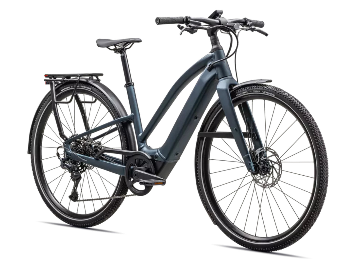 Specialized Turbo Vado SL 2 5.0 Step-Through Lightweight Road / commuter electric bike Satin deep blue metallic Forward facing view