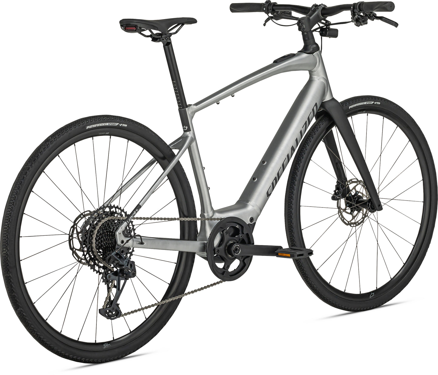 Specialized Vado SL 5.0 Brushed aluminum / black reflective forward facing view