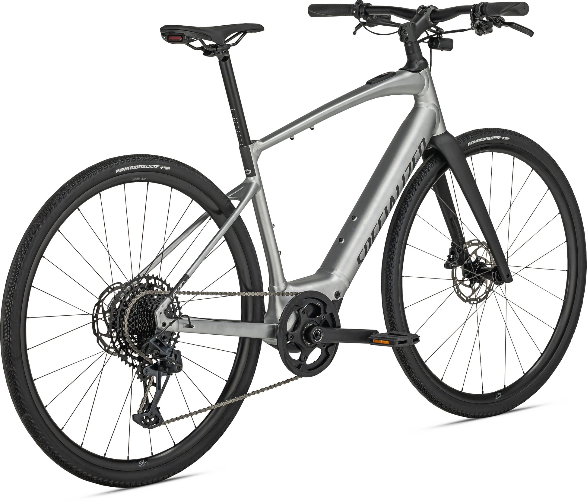 Specialized Vado SL 5.0 Brushed aluminum / black reflective forward facing view