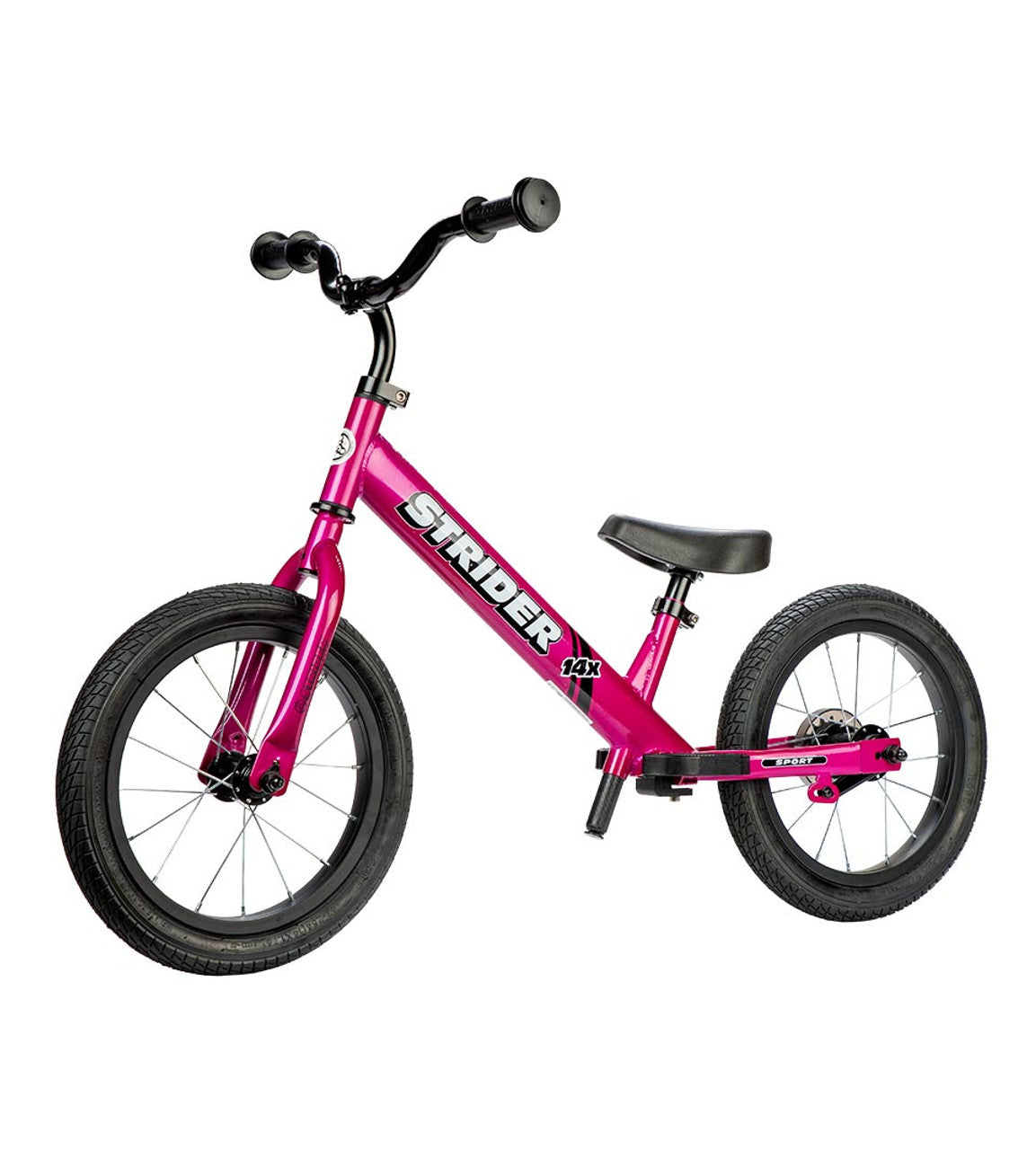 Strider 14x Convertible bike Funky fuschia Side profile