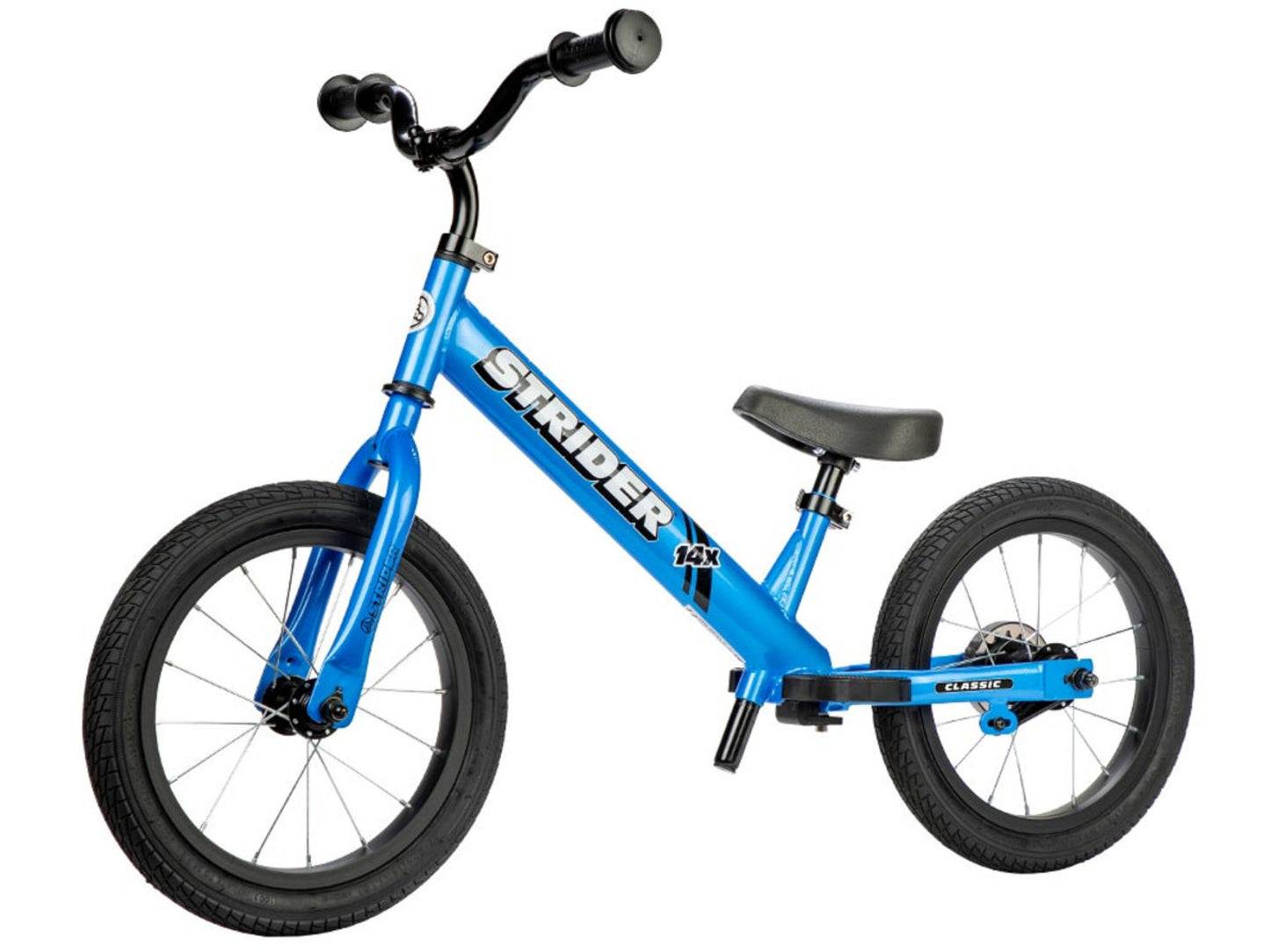 Strider 14x Convertible bike Awesome blue Side profile