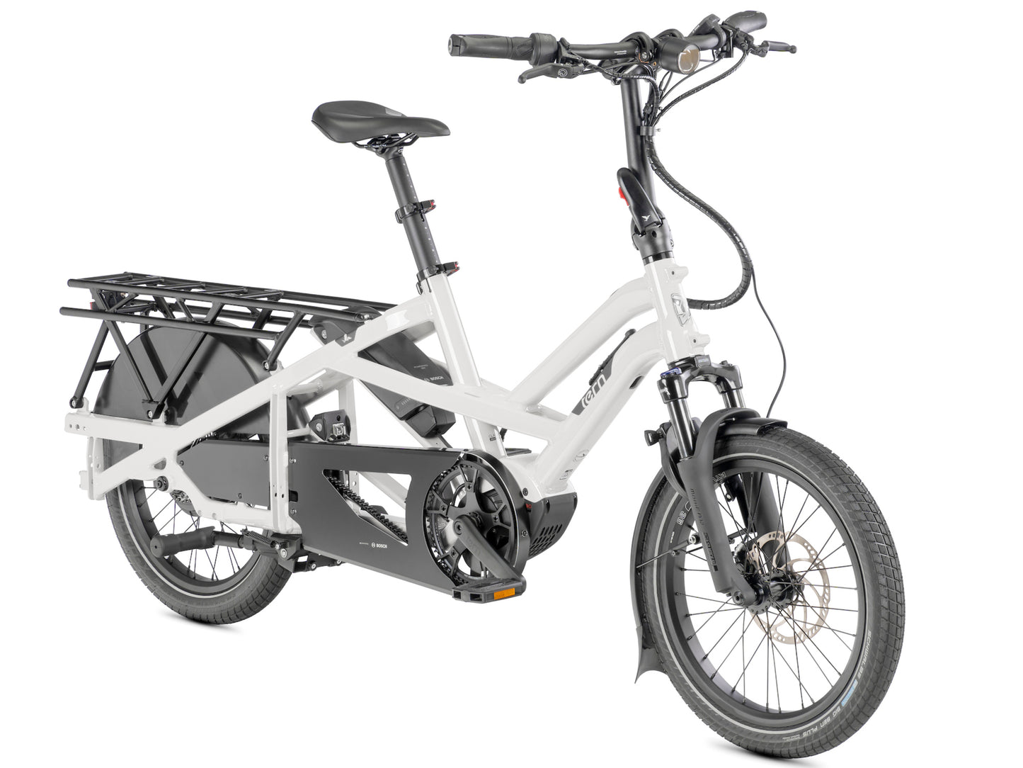 Tern GSD P00 Electric, folding Cargo bike Pearl white Forward facing angle