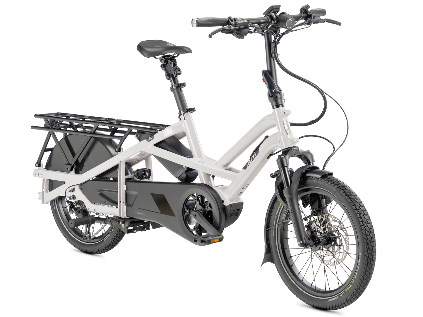 Tern GSD Gen 3 Electric folding Cargo bike Pearl white Forward facing angle