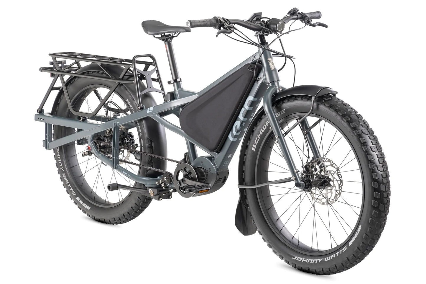 Tern Orox R14 Cargo ebike Granite Angled view