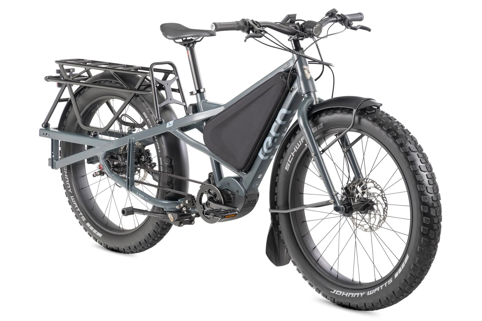 Tern Orox R14 Cargo ebike Granite Angled view