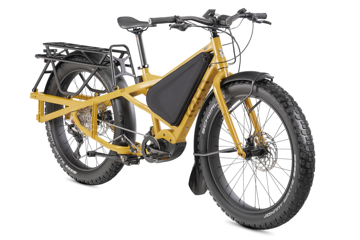 Tern Orox S12 Highland Yellow Cargo angled view