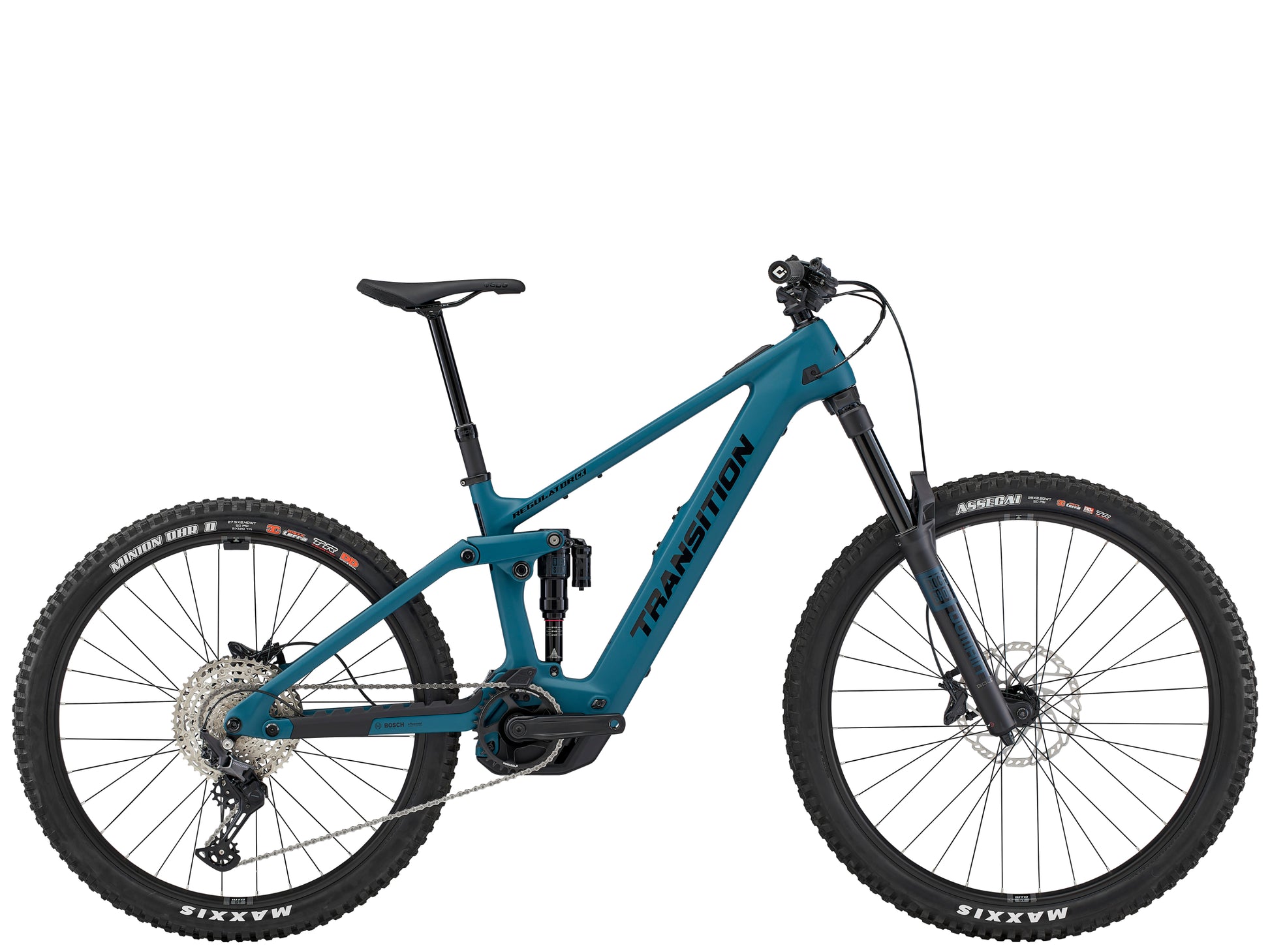 Transition Regulator CX Carbon Deore Full suspension eMTB Salish sea blue Side profile
