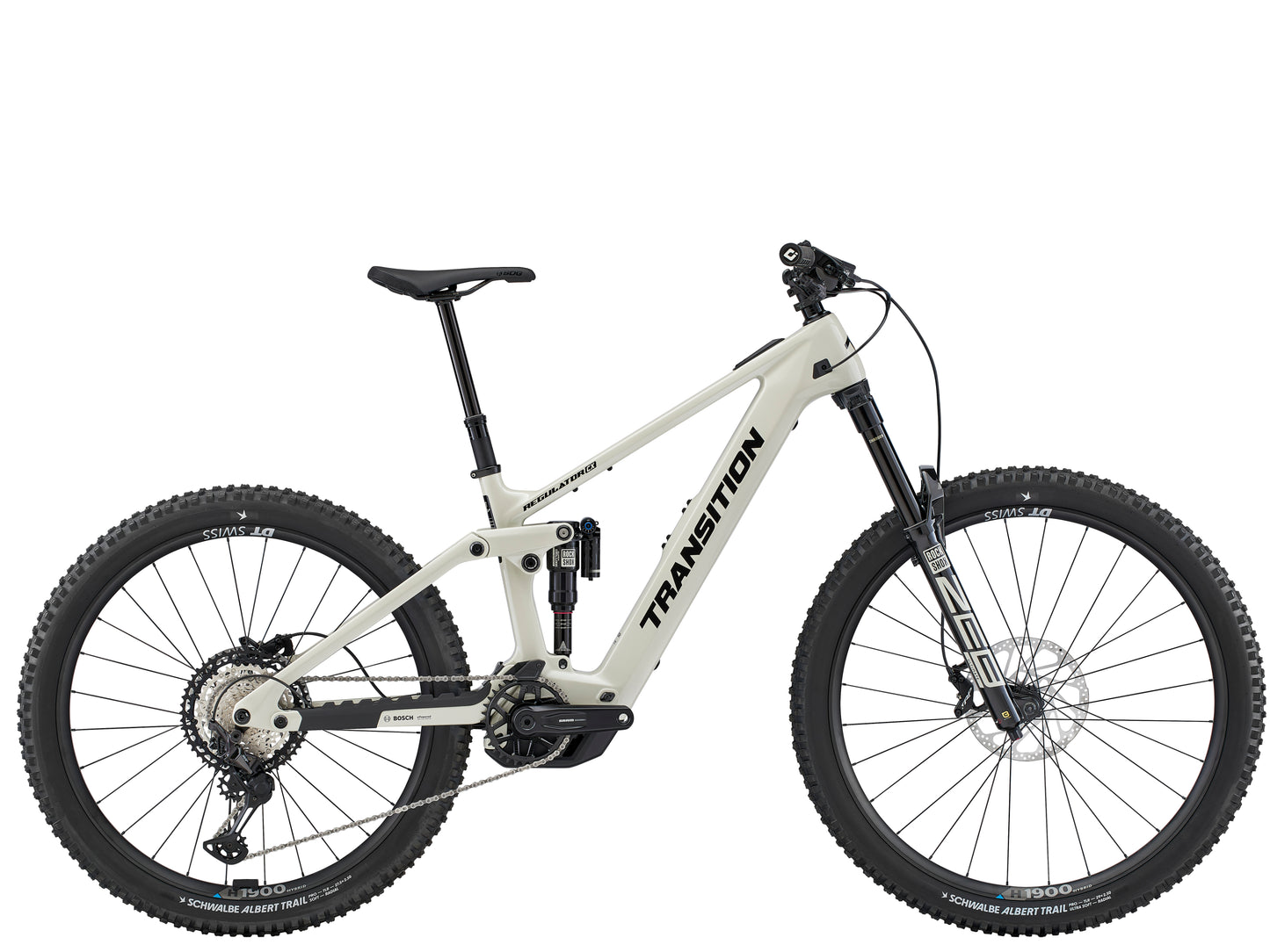 Transition Regulator CX Carbon XT Full suspension eMTB Glacier white Side profile