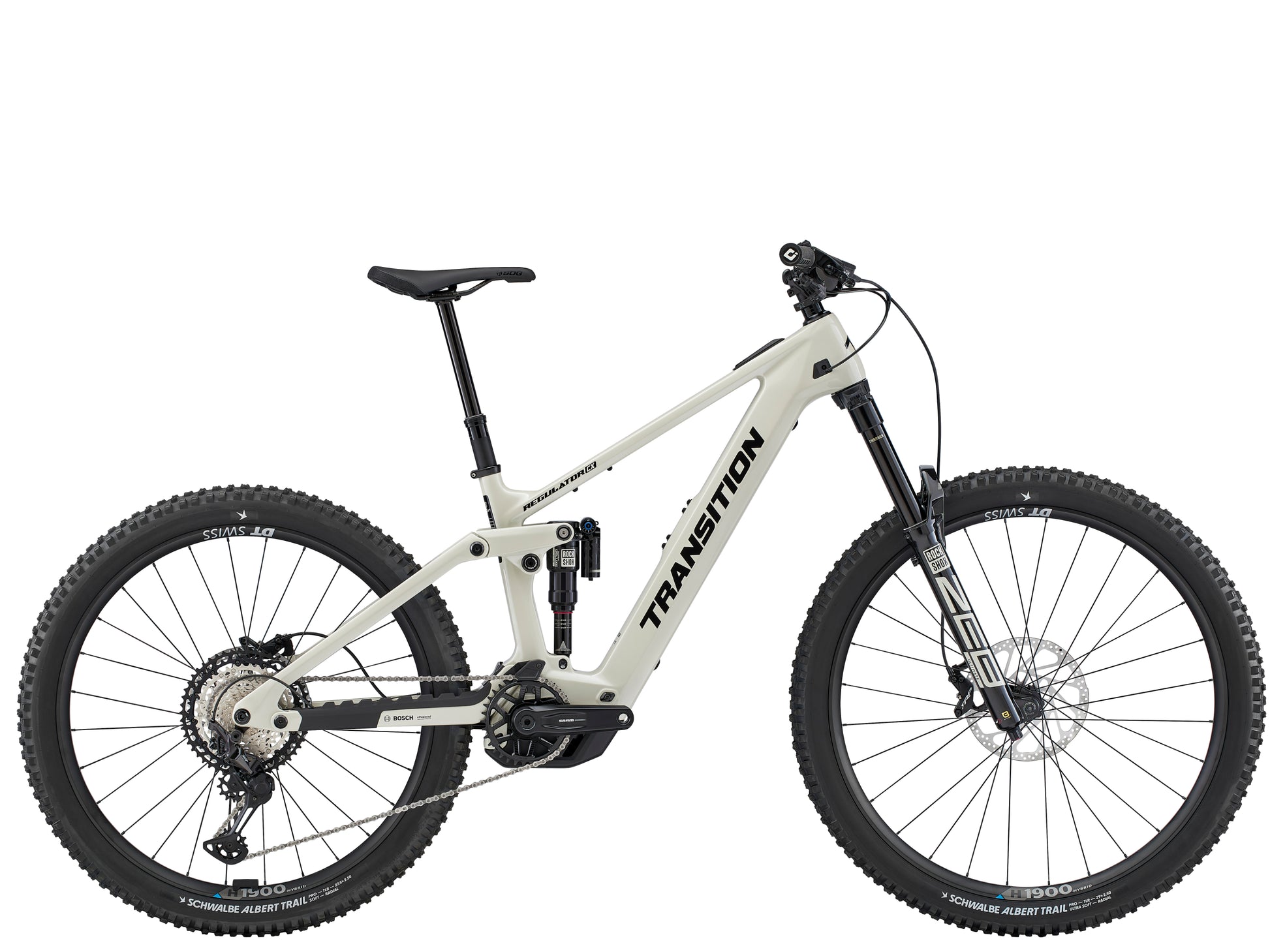 Transition Regulator CX Carbon XT Full suspension eMTB Glacier white Side profile