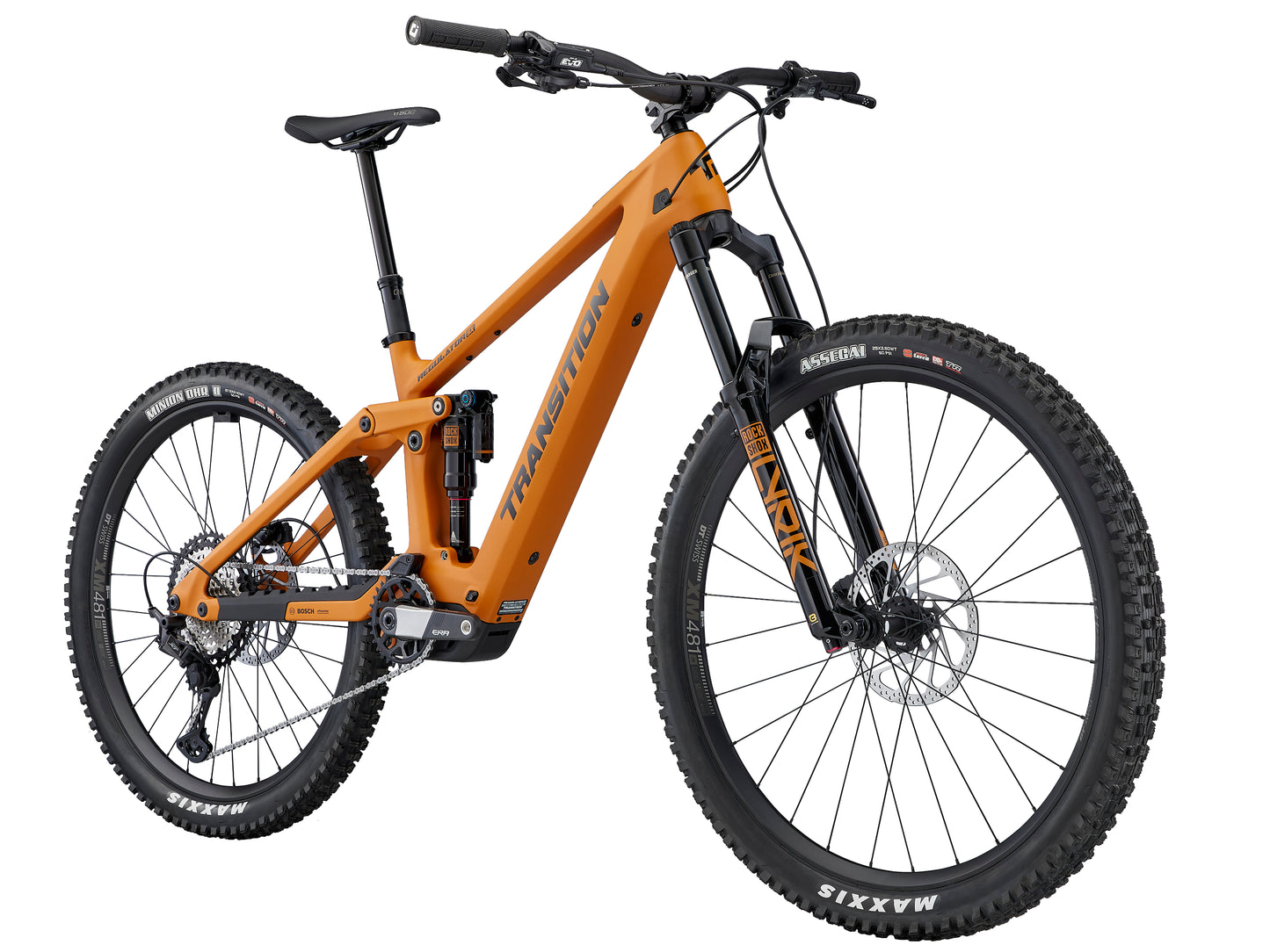 Transition Regulator SX Carbon XT Full suspension eMTB Madron gold Forward facing view