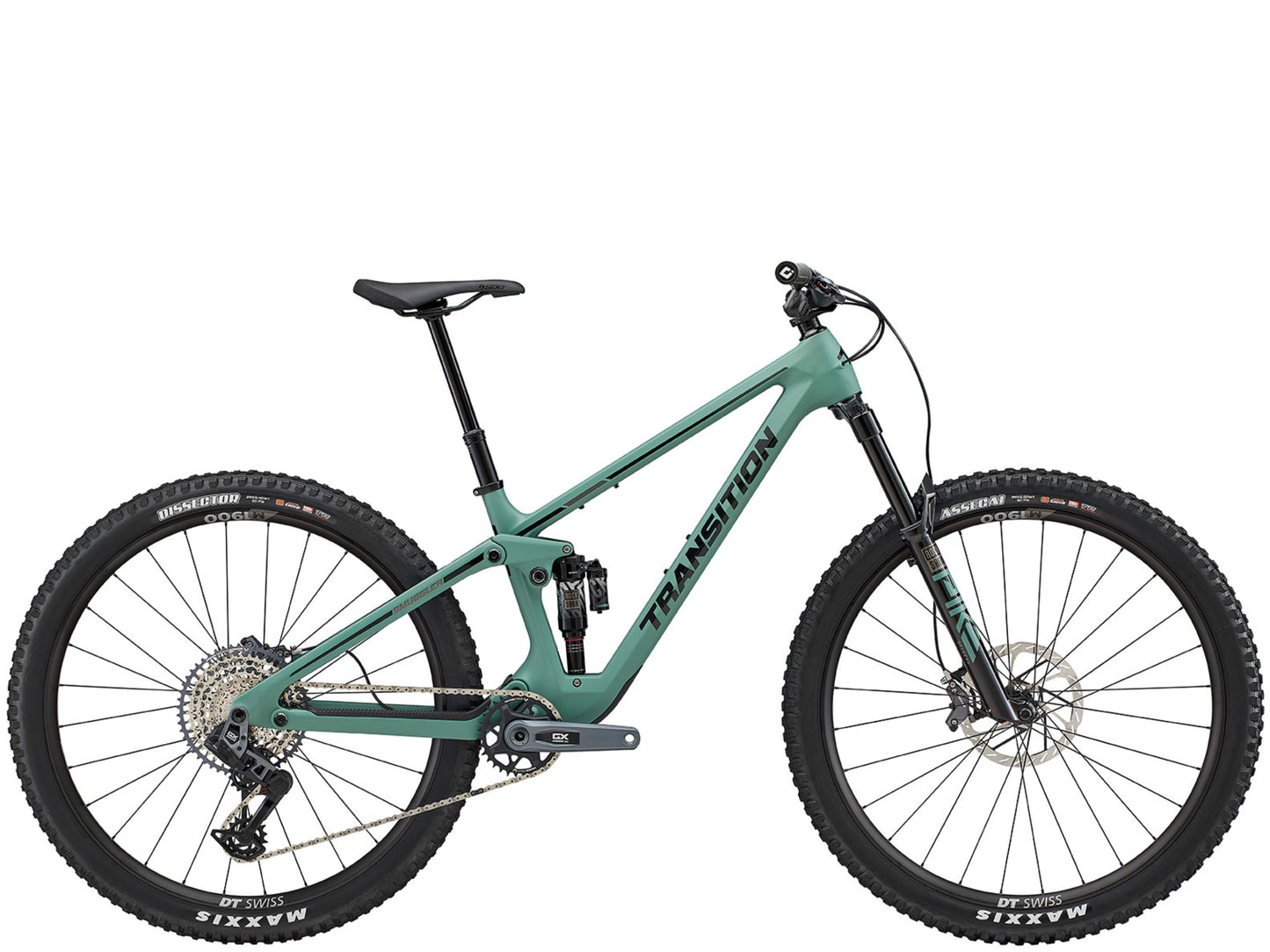 Transition Smuggler Carbon GX AXS Full suspension Mountain bike Juniper Side profile