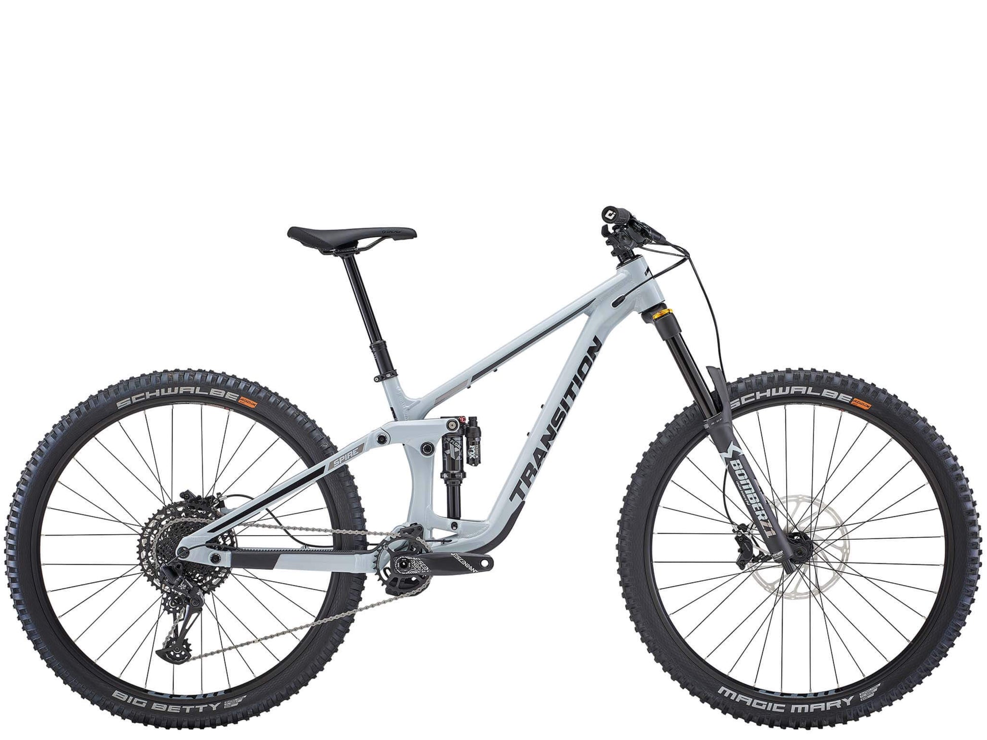 Transition Spire Alloy NX Full Suspension Mountain bike Hint of blue Side profile