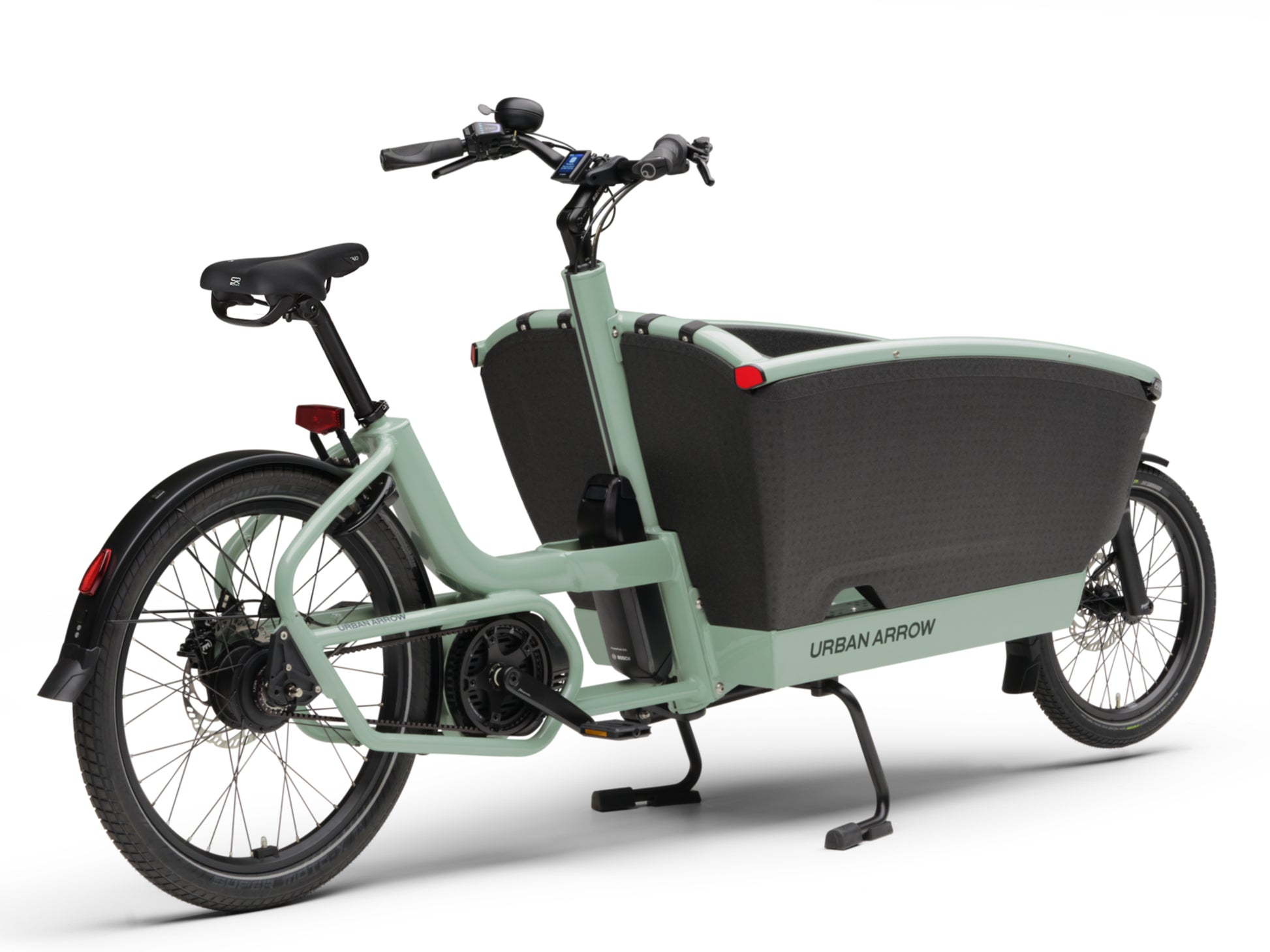 Urban Arrow Family Next Pro Electric Cargo Bike Green / black Rear view