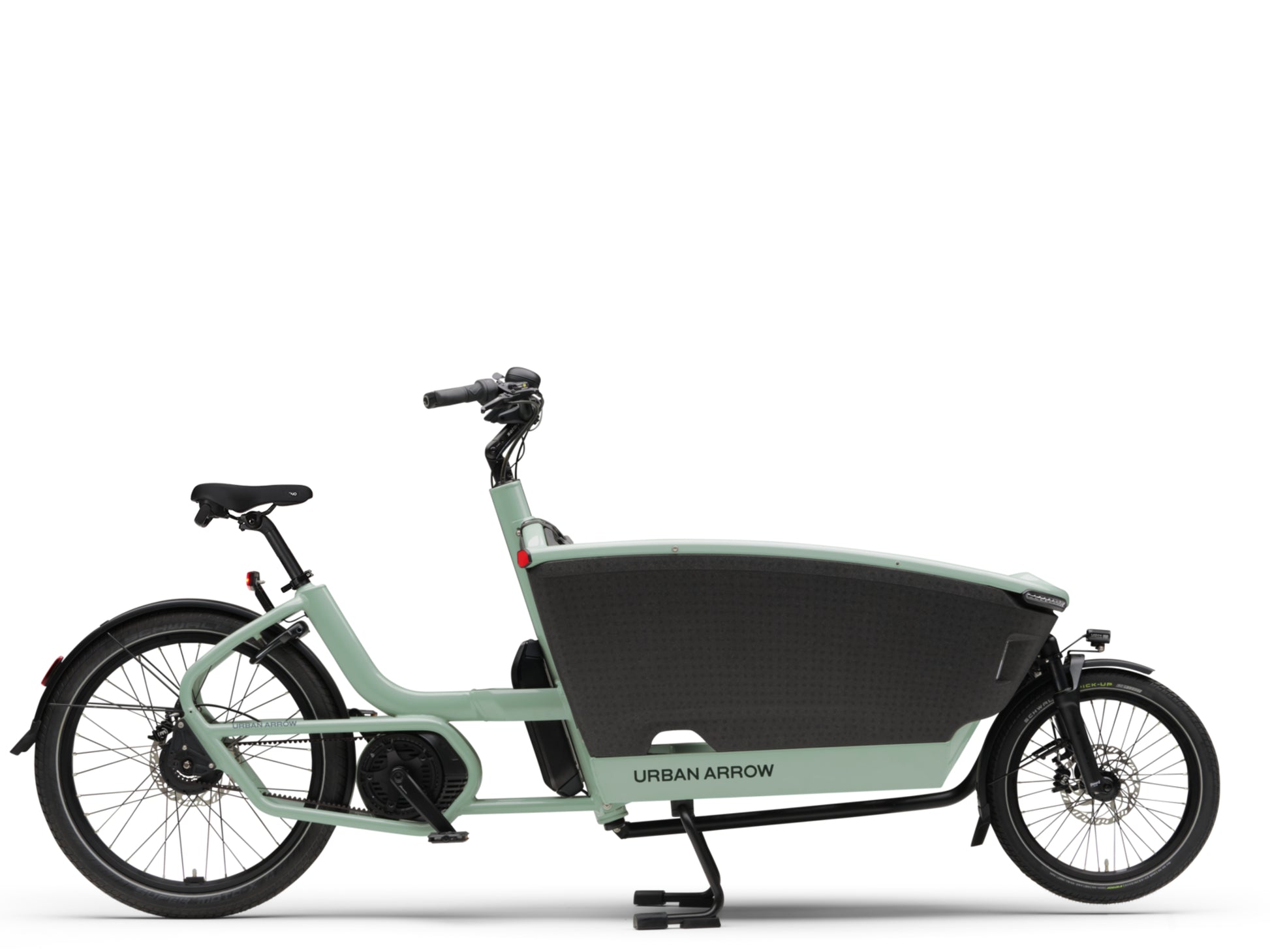 Urban Arrow Family Next Pro Electric Cargo Bike Green / black Side Profile
