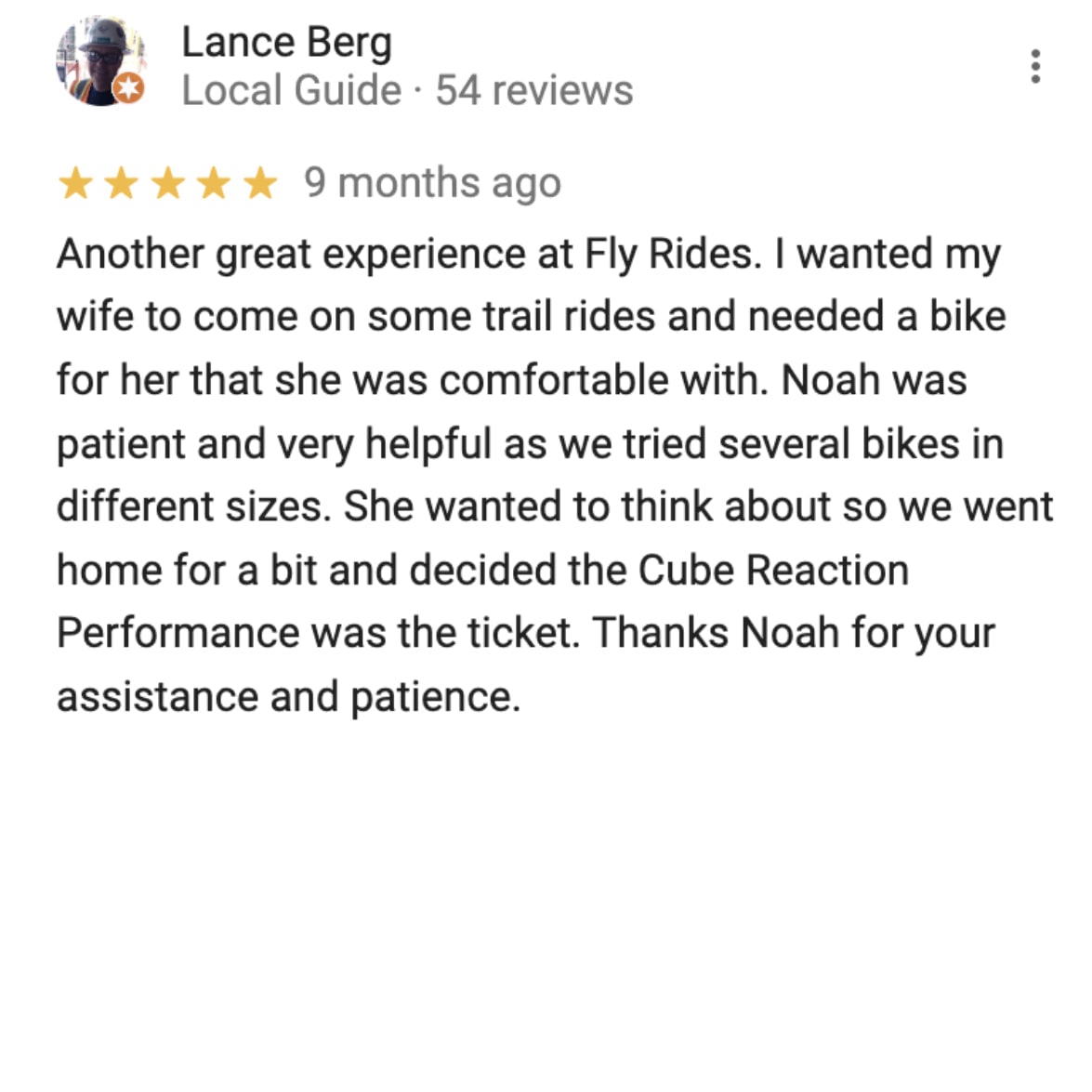 San Diego Fly Rides Customer Review by Lance