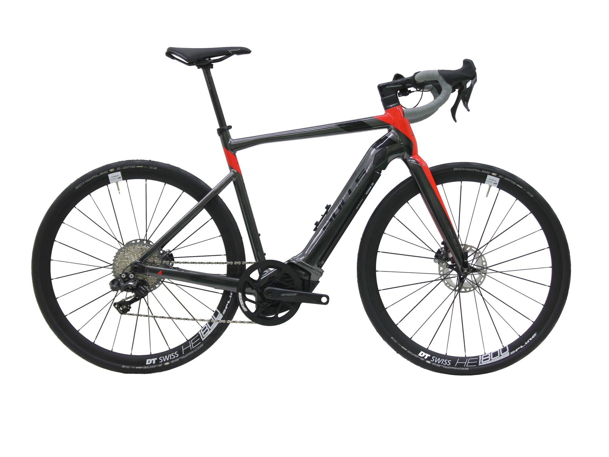 Bulls Desert Falcon EVO e road bike Chrome red black side profile on Fly Rides