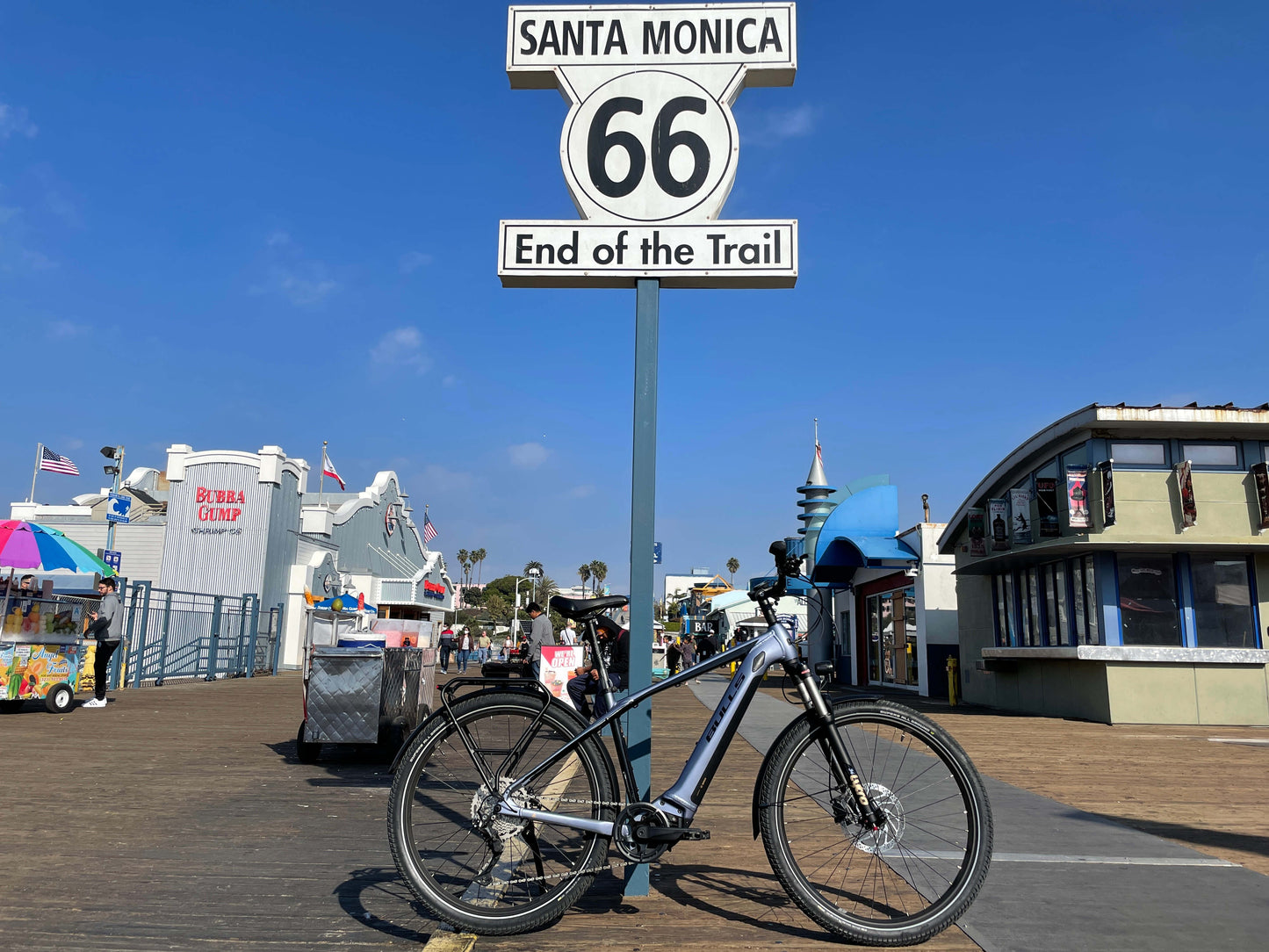 Bulls Iconic EVO 1 Speed eMTB hard tail side profile Santa Monica pier