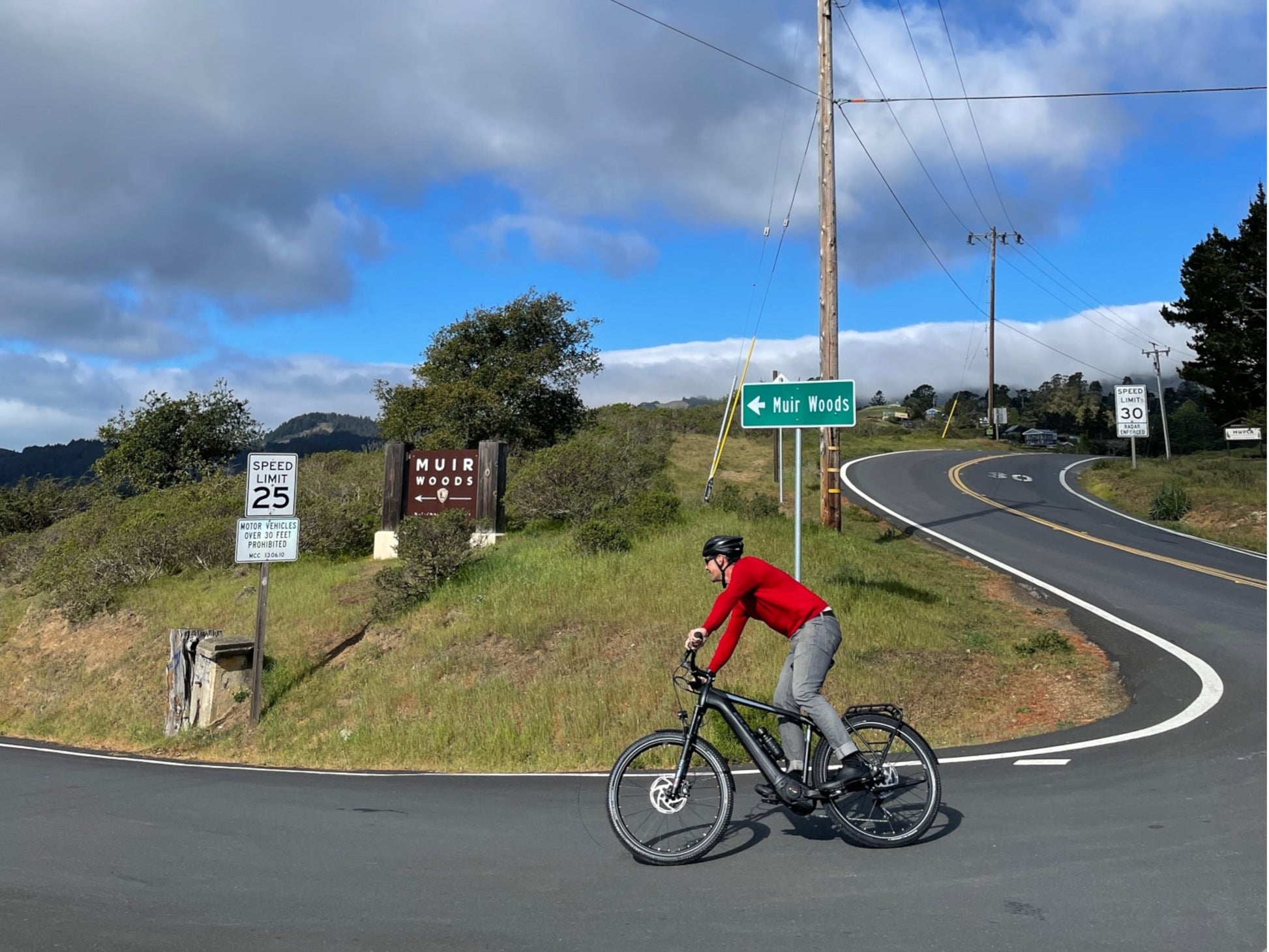 Bulls Iconic Evo TR 2 Speed eMTB full suspension touring on road Muir Woods