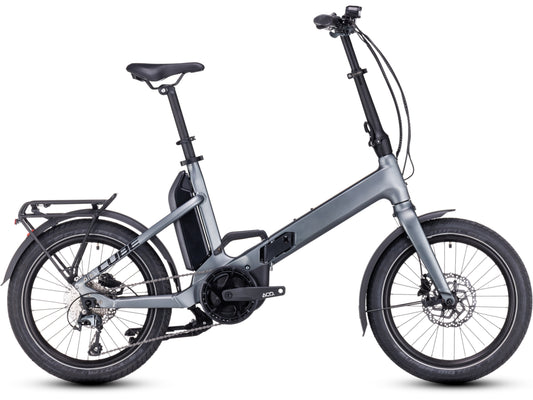 Cube Fold Sport Hybrid 500 electric bike flashgrey n black side profile on Fly Rides