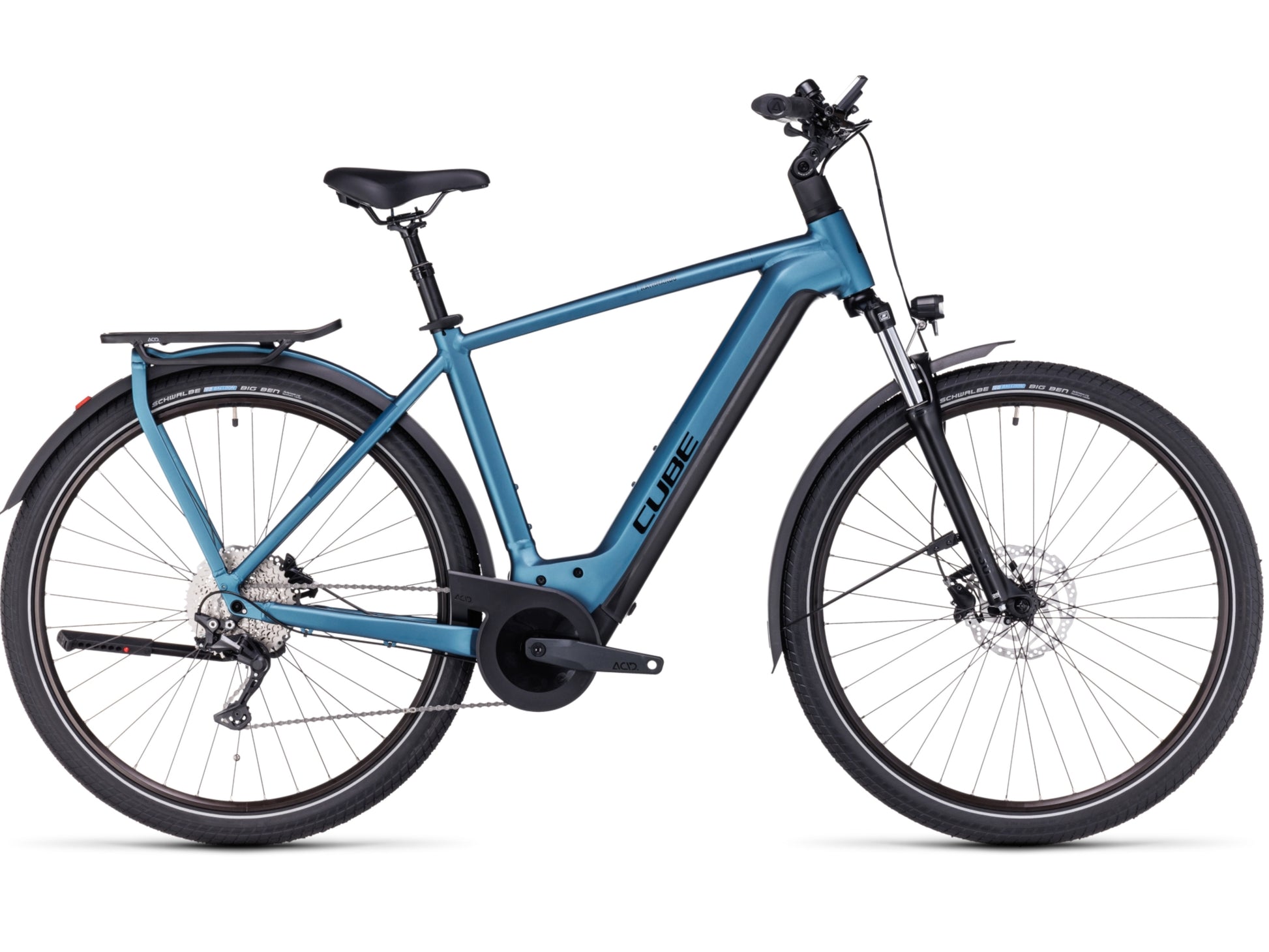 Cube Kathmandu Hybrid One 625 eMTB hardtail blue n black side profile on Fly Rides