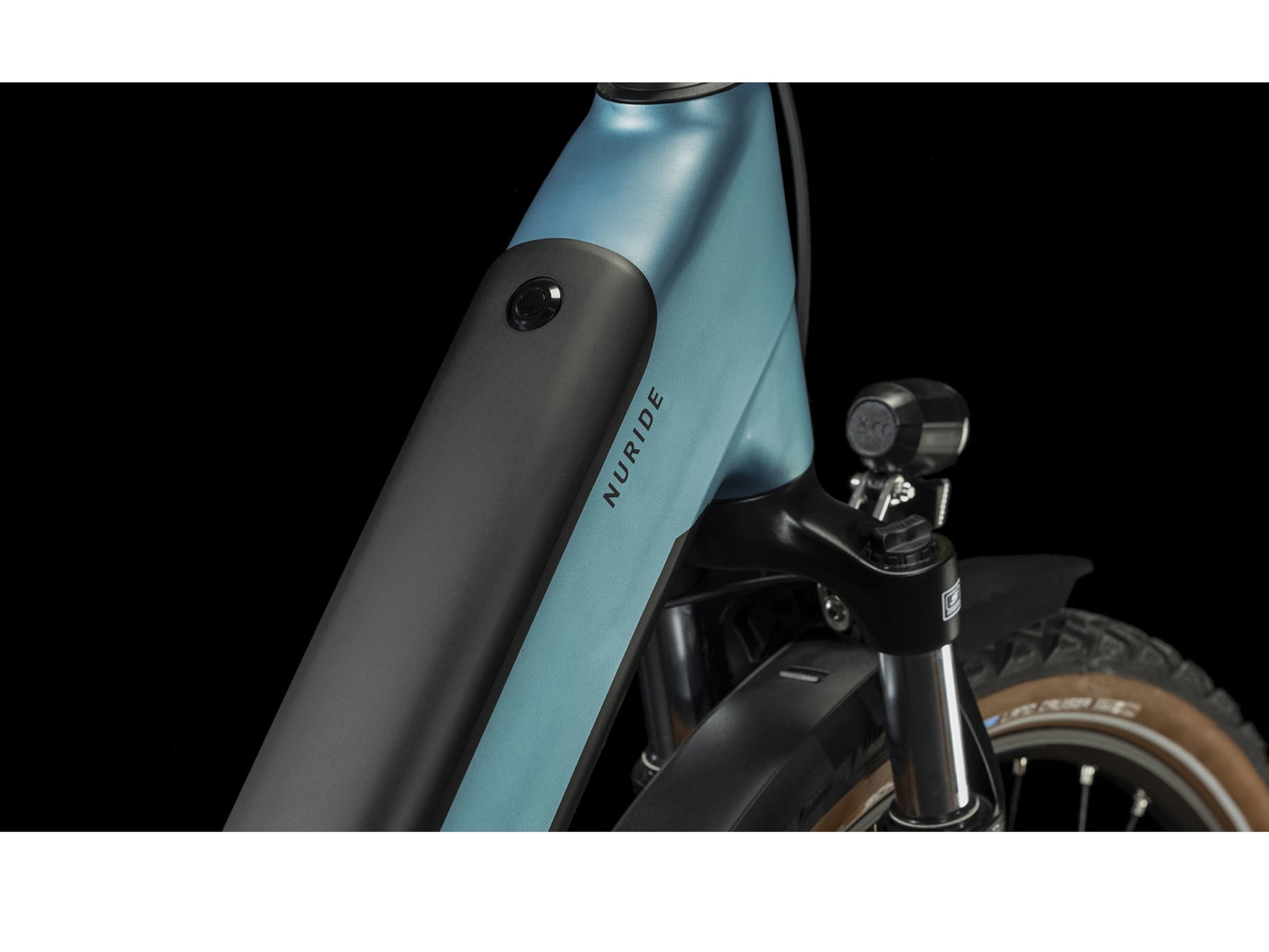 Cube Nuride Hybrid Performance 500 Allroad Easy Entry eMTB hardtail closeup top tube Bosch Battery