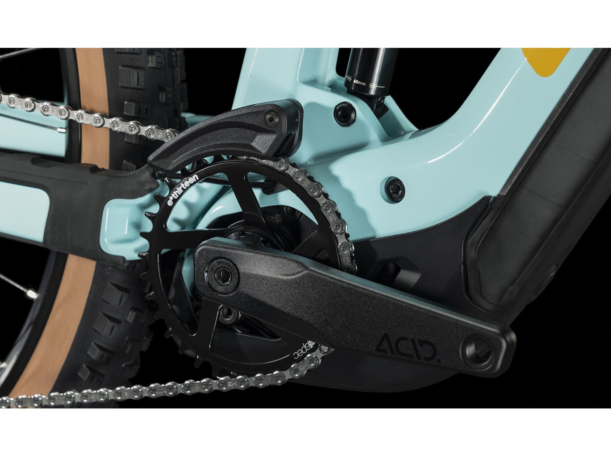 Cube Stereo Hybrid 140 HPC Race 625 eMTB full Suspension dazzle n orange closeup closeup acid ecrank bosch motor