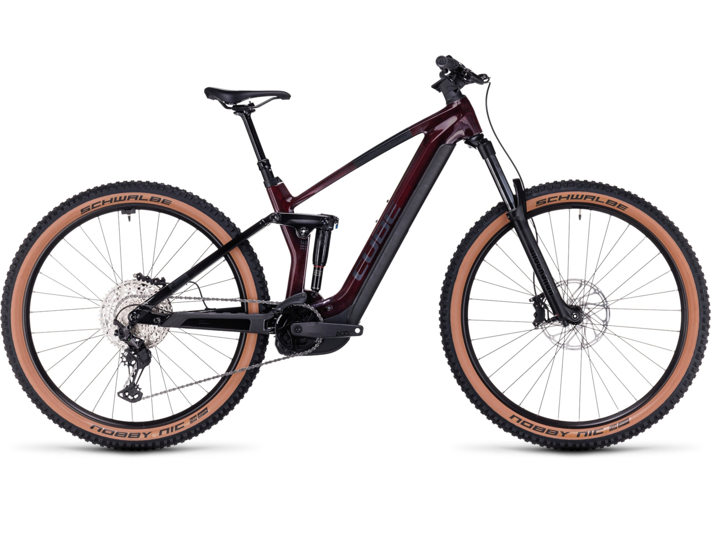 Cube Stereo Hybrid 140 HPC Race 625 eMTB full Suspension liquidred n black side on Fly Rides