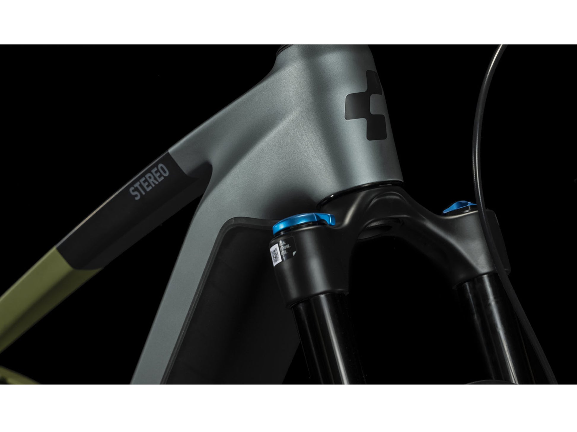 Cube Stereo Hybrid 140 HPC TM 750 eMTB full Suspension closeup Fox 36 Float Performance fork