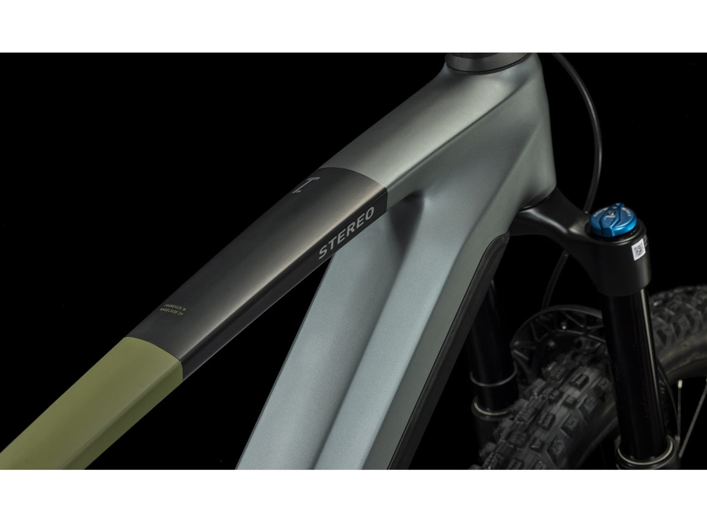 Cube Stereo Hybrid 140 HPC TM 750 eMTB full Suspension closeup top tube