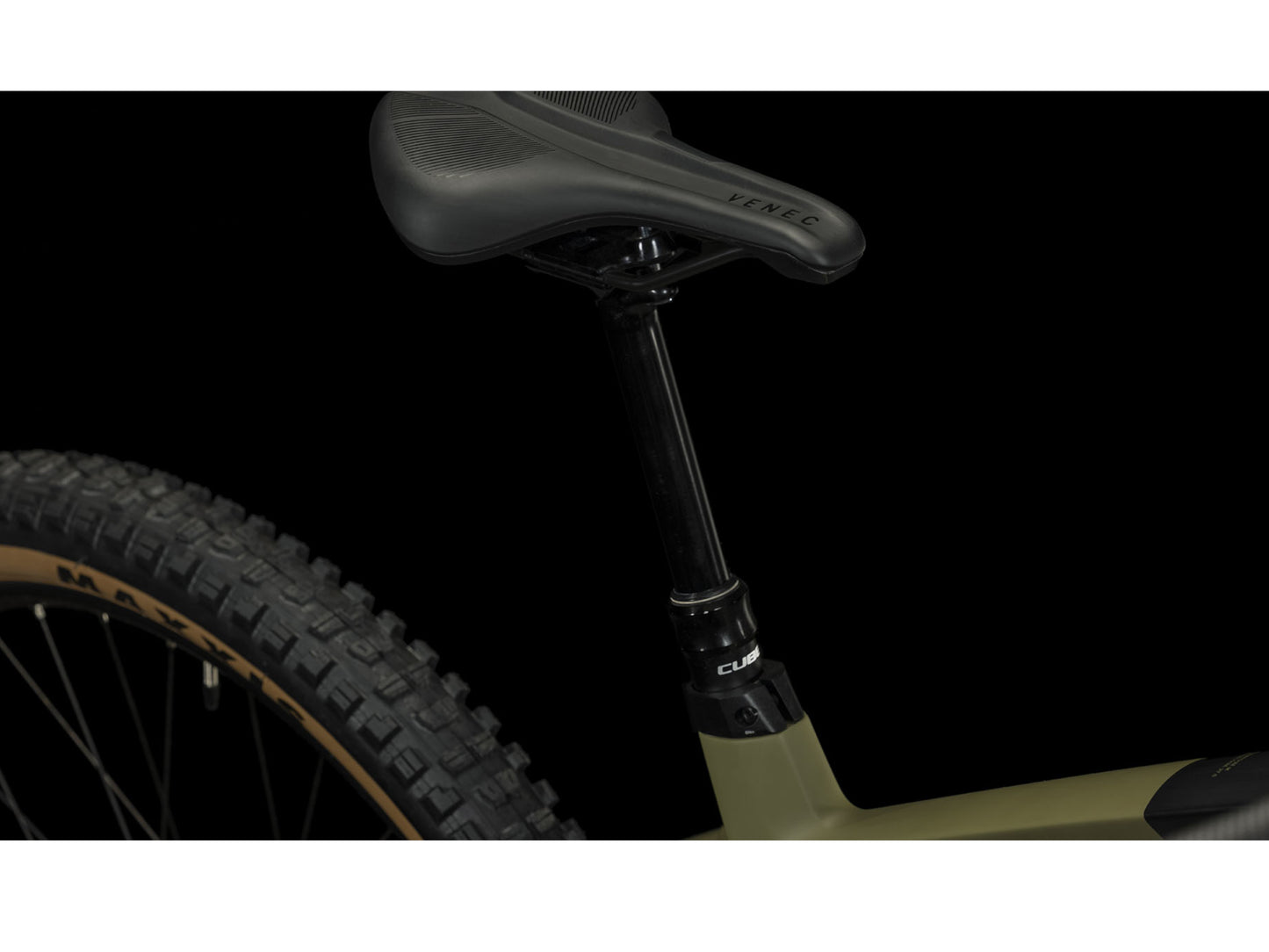 Cube Stereo Hybrid 160 HPC Race 625 eMTB full Suspension closeup Venec saddle CUBE Dropper seatpost