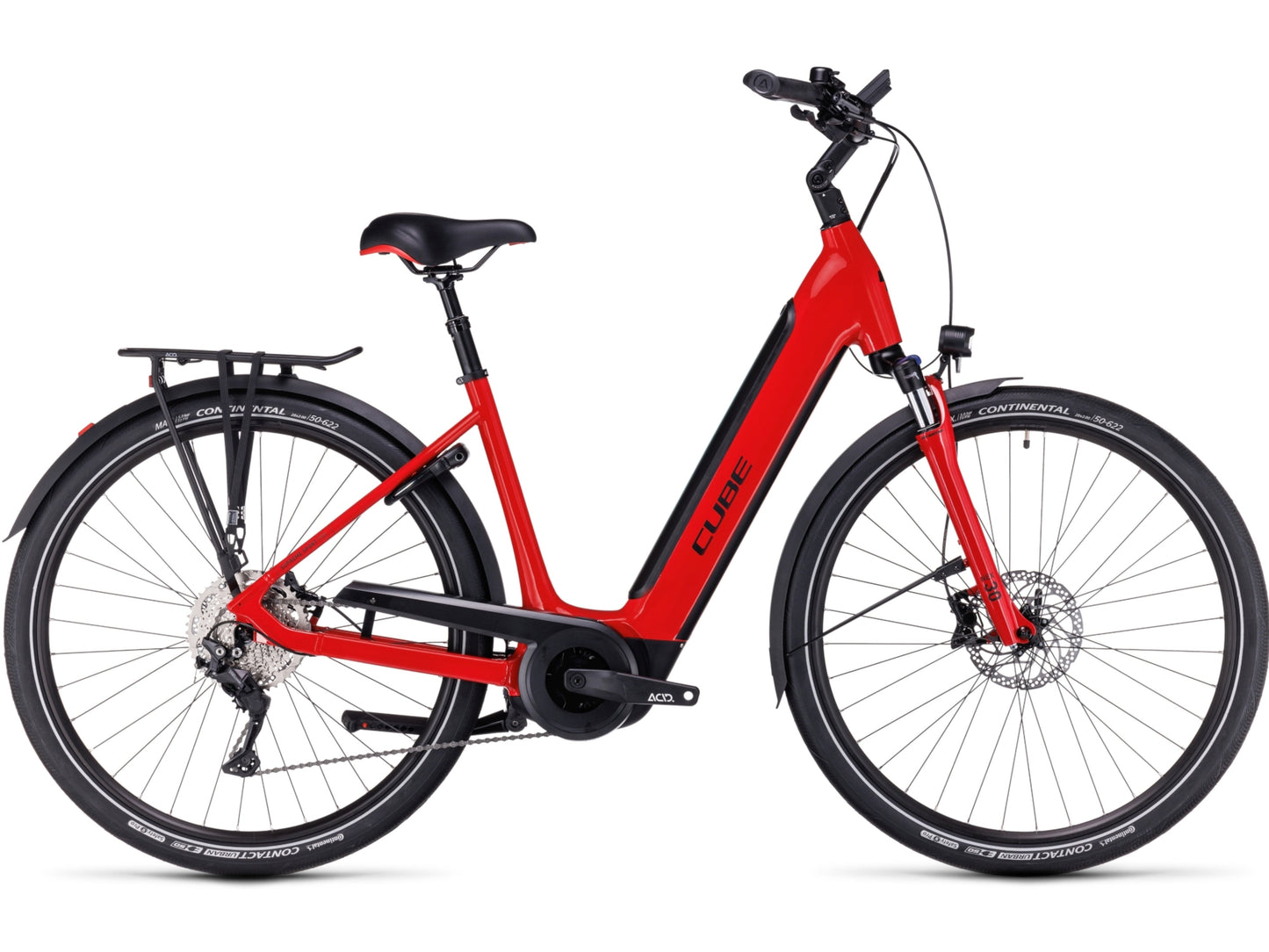 Cube Supreme Sport Hybrid Pro 500 eMTB harrdtail red n black side profile on Fly Rides