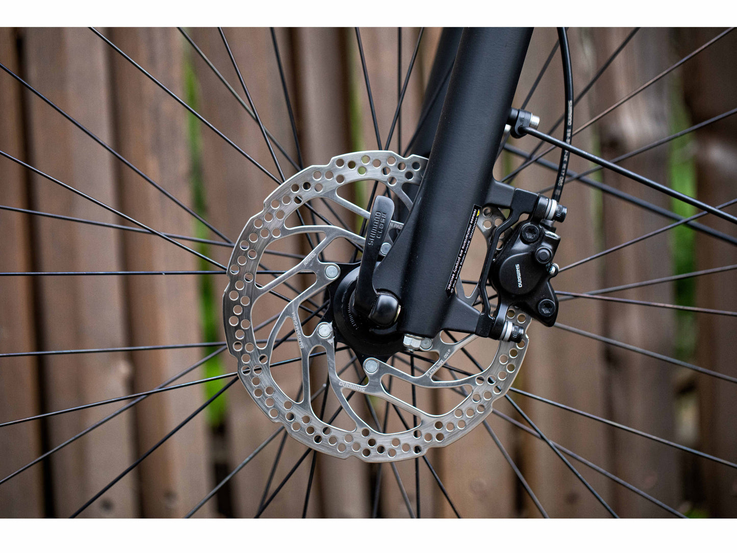 Gazelle Medeo T10 Mid Step close up of front wheel and disc brakes